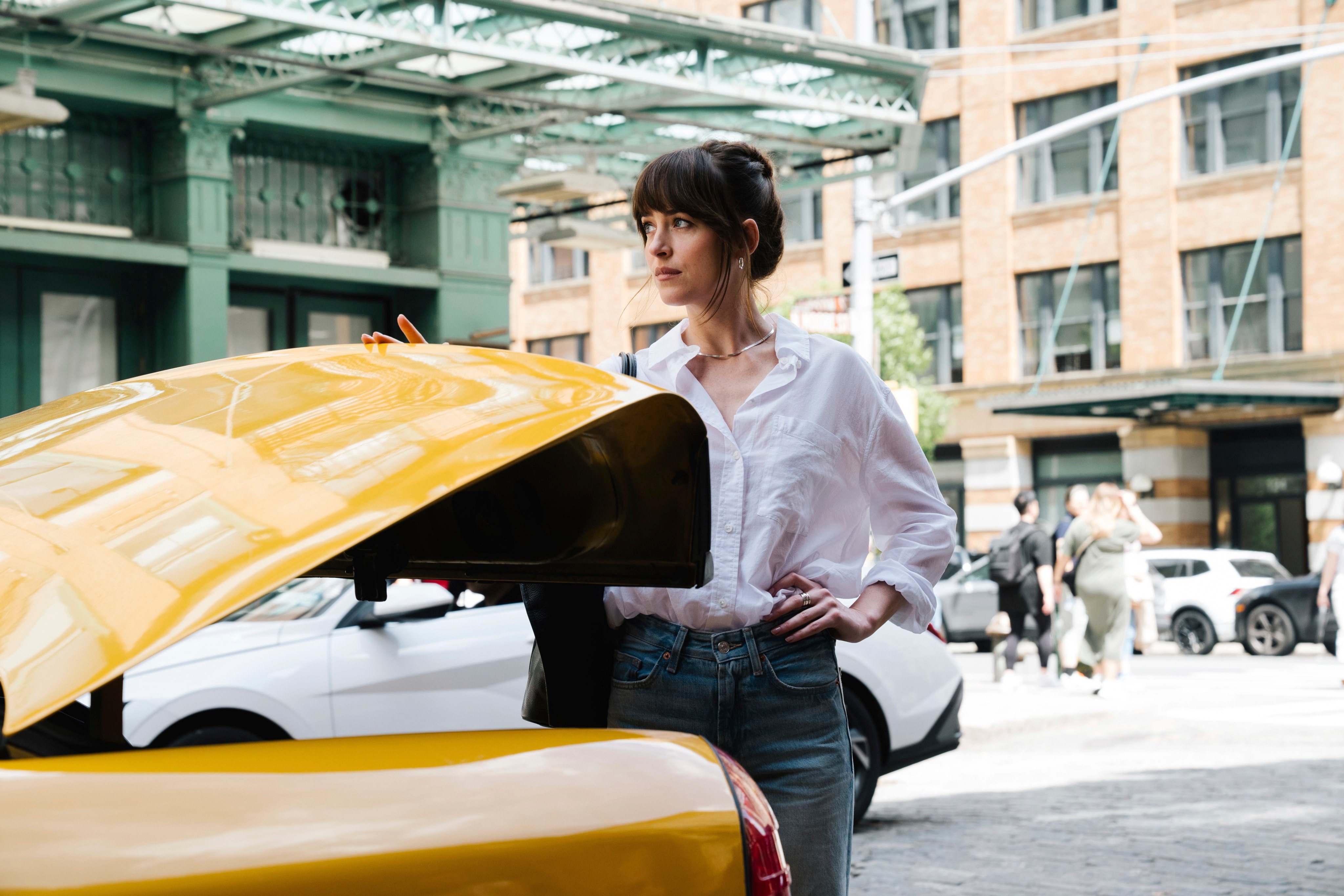Dakota Johnson in a still from Materialists. Photo: A24 via AP