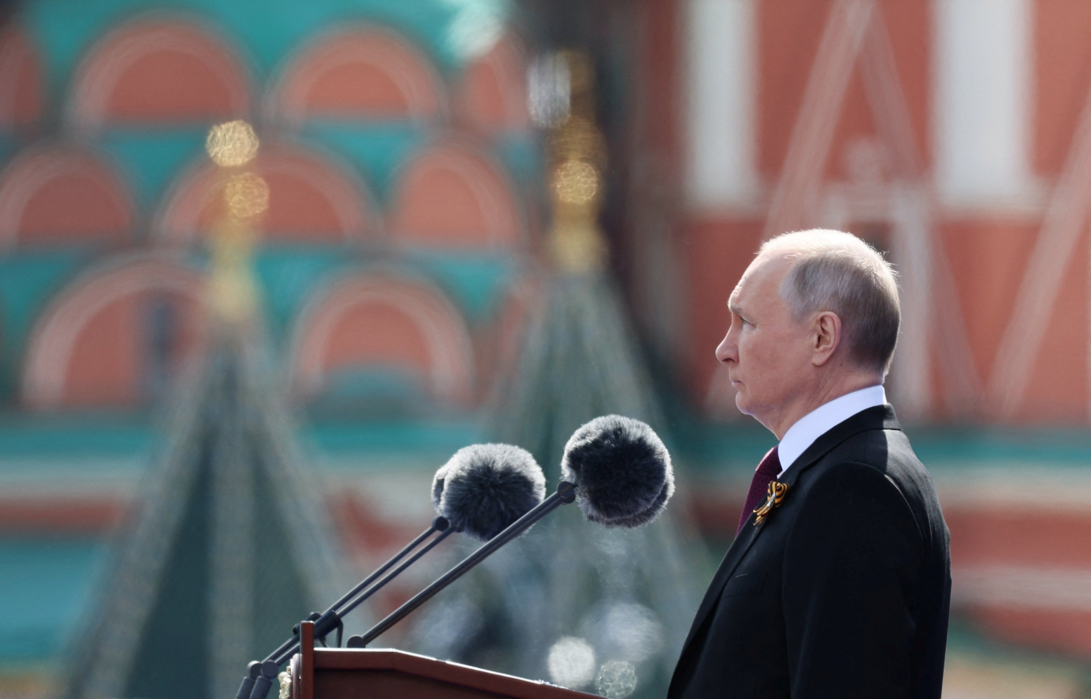 Russian President Vladimir Putin at the military parade on Victory Day, which marks the 78th anniversary of the victory over Nazi Germany in World War Two, in Red Square in central Moscow, Russia, on May 9, 2023. Photo: Sputnik/ Pool via Reuters