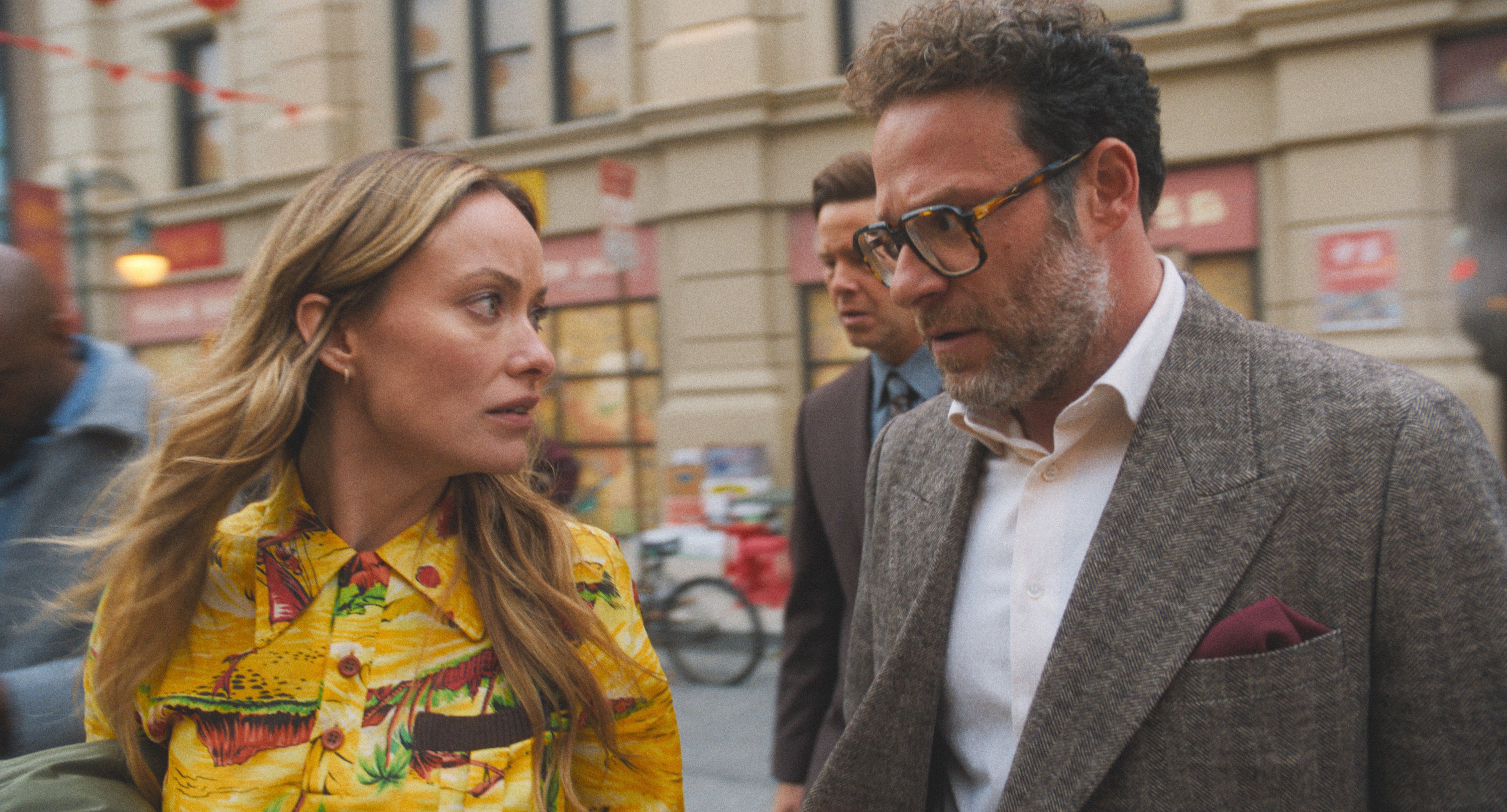 Olivia Wilde (left) and Seth Rogen in a still from Apple TV+ series The Studio. In the first episode, Martin Scorsese’s character has a film project killed by Rogen’s studio chief and wishes he had sold it to Apple, neatly encapsulating the streaming platform’s reputation. Photo: TNS