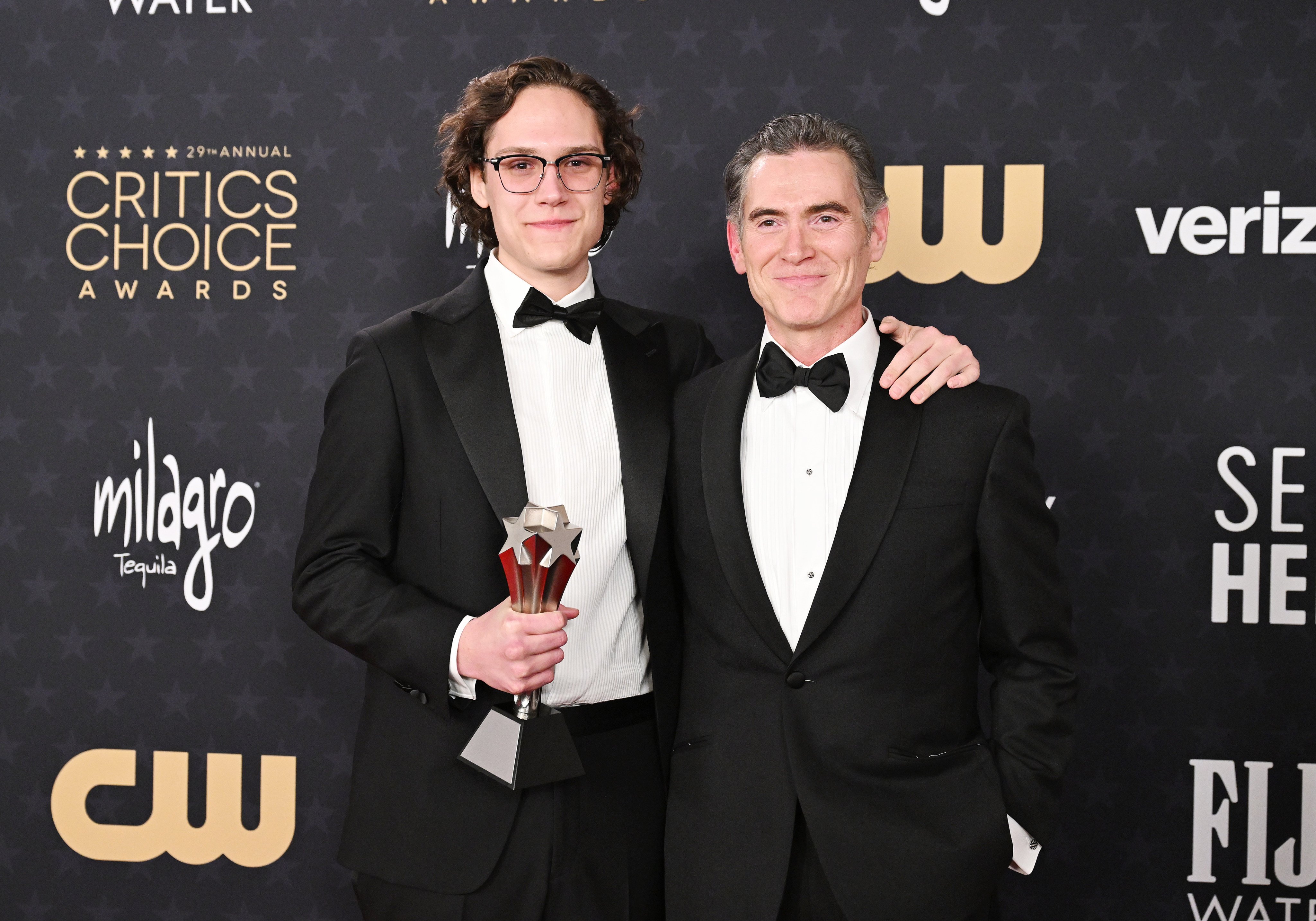 William Atticus Parker and his Hollywood actor father, Billy Crudup. Photo: Getty Images