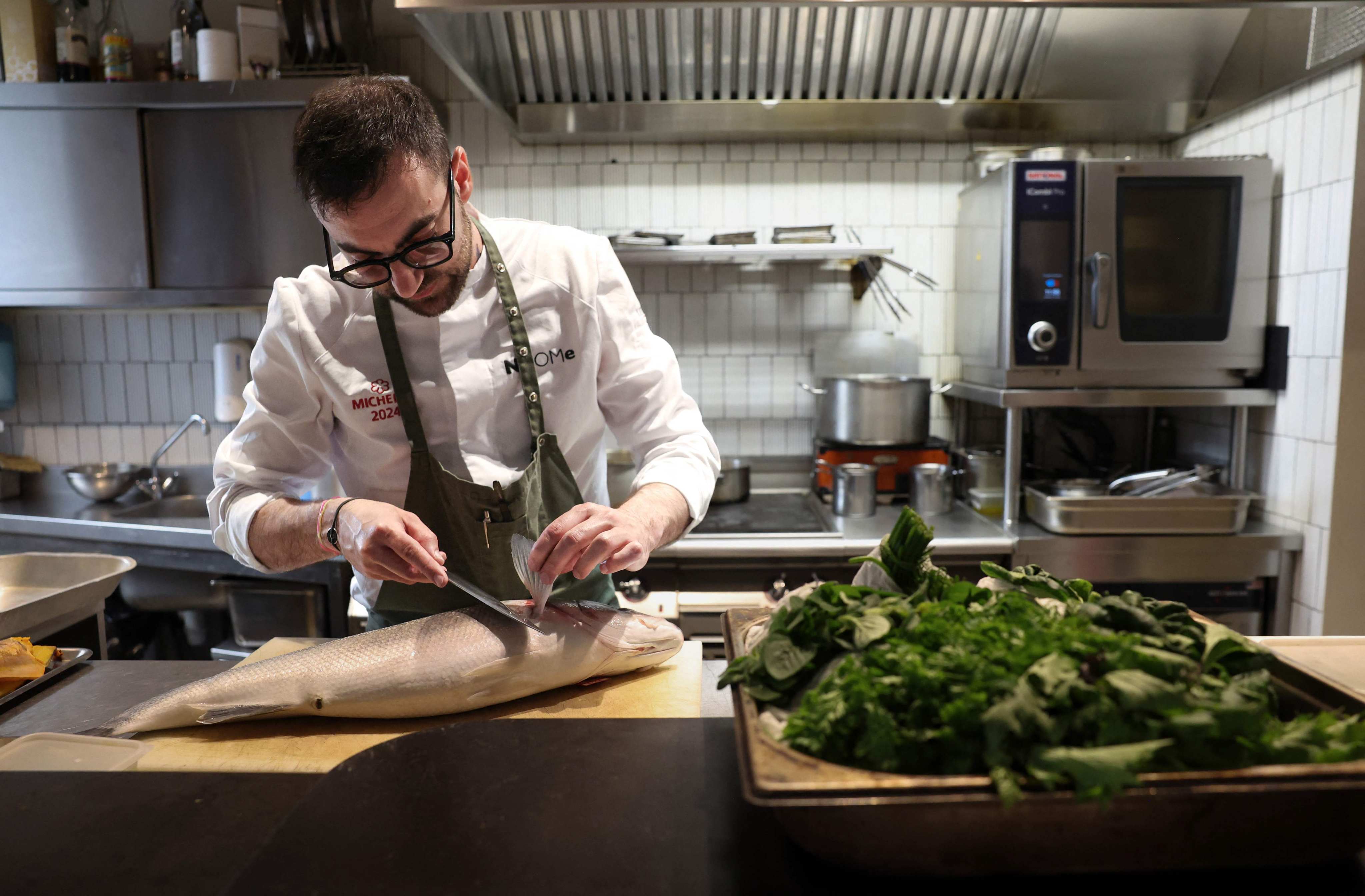 French-Israeli chef Matan Zaken at his Michelin-star restaurant Nhome in Paris. He is an advocate of using artificial intelligence to create new recipes and flavour combinations. Photo: AFP