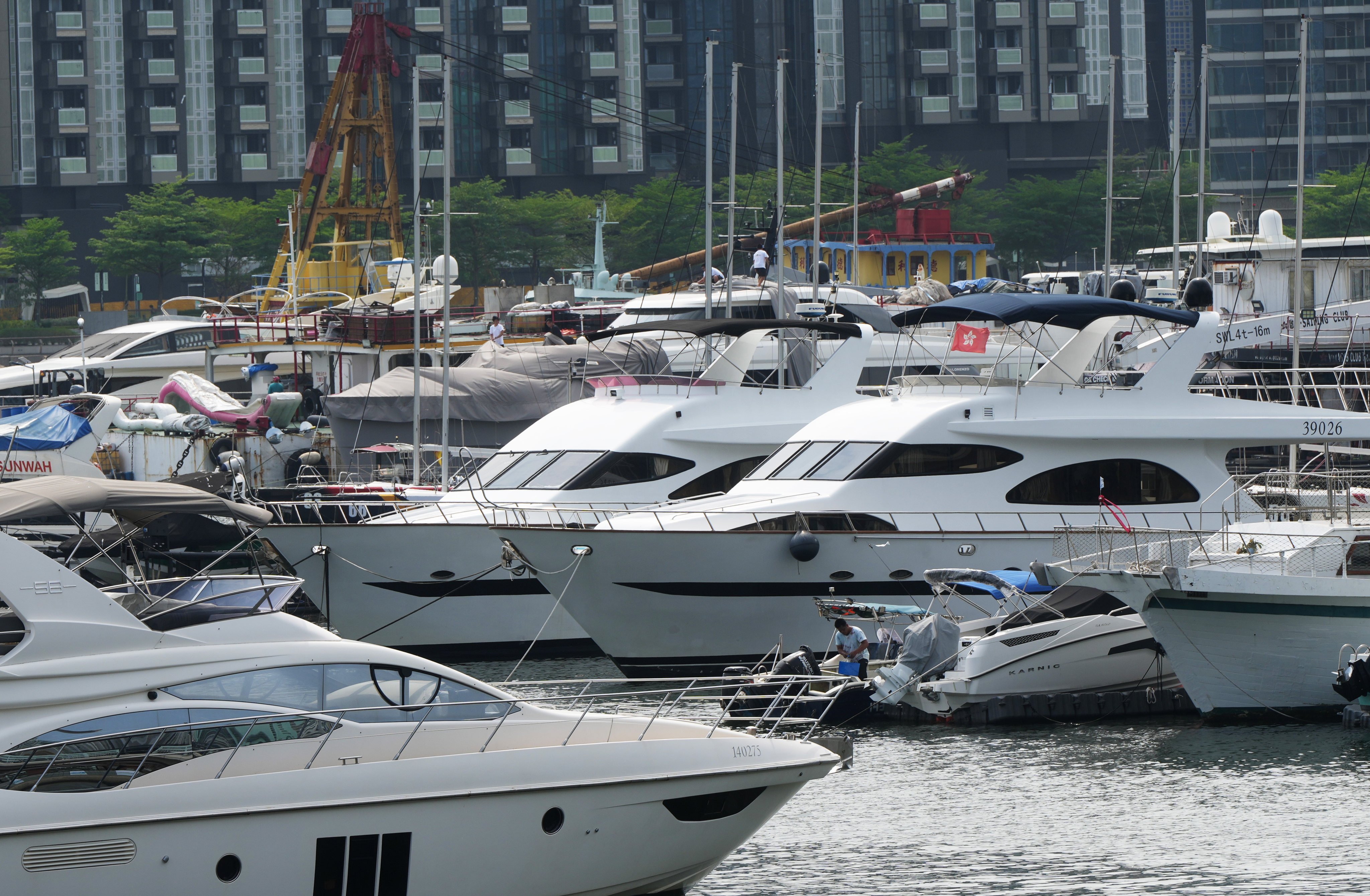 Yachts moored at Kwun Tong Typhoon Shelter. Hong Kong hopes to cultivate a yacht economy. Photo: Sam Tsang