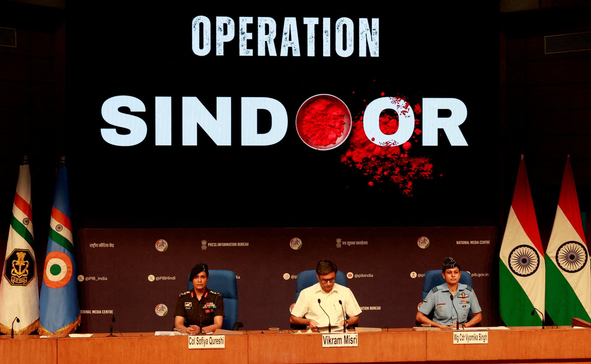 India’s Foreign Secretary Vikram Misri (centre) holds a press briefing following India’s military strikes on Pakistan on Wednesday. Photo: Reuters India’s Foreign Secretary Vikram Misri (centre) holds a press briefing following India’s military strikes on Pakistan on Wednesday. Photo: Reuters