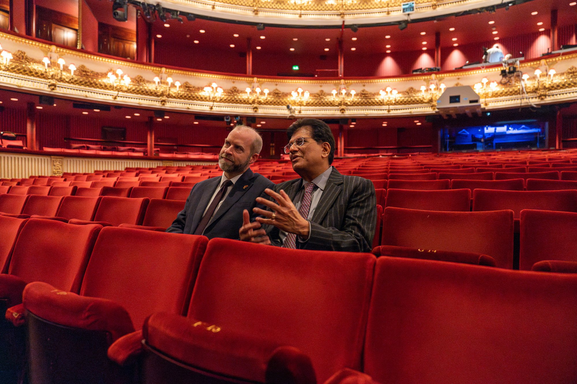 Indian Minister of Commerce and Industry Piyush Goyal (right) speaks to Britain’s Secretary of State for Business and Trade Jonathan Reynolds at the Royal Opera House, in London on April 28. Photo: Reuters Indian Minister of Commerce and Industry Piyush Goyal (right) speaks to Britain’s Secretary of State for Business and Trade Jonathan Reynolds at the Royal Opera House, in London on April 28. Photo: Reuters