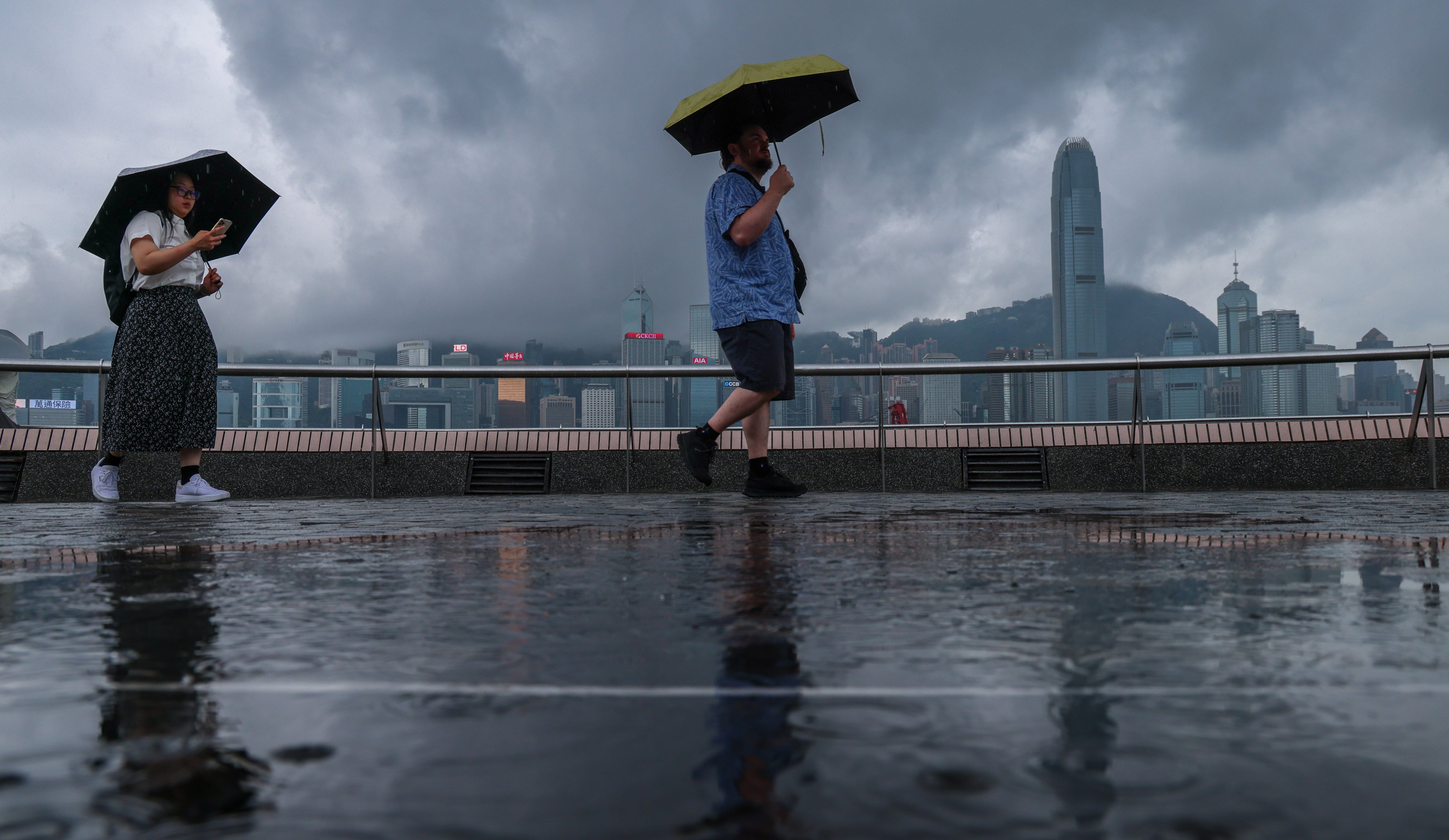 Gloomy skies hang over the Tsim Sha Tsui waterfront on Wednesday. Photo: Jelly Tse