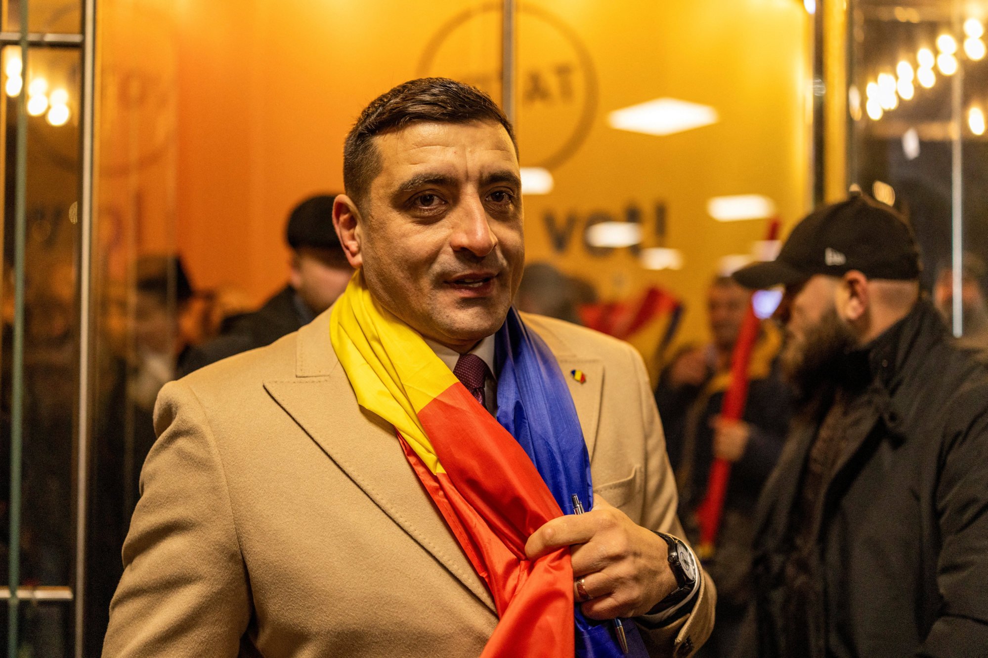 George Simion, leader of the radical right Alliance for Uniting Romanians, at the party’s campaign headquarters in Bucharest, Romania, on December 1. Photo: Reuters George Simion, leader of the radical right Alliance for Uniting Romanians, at the party’s campaign headquarters in Bucharest, Romania, on December 1. Photo: Reuters