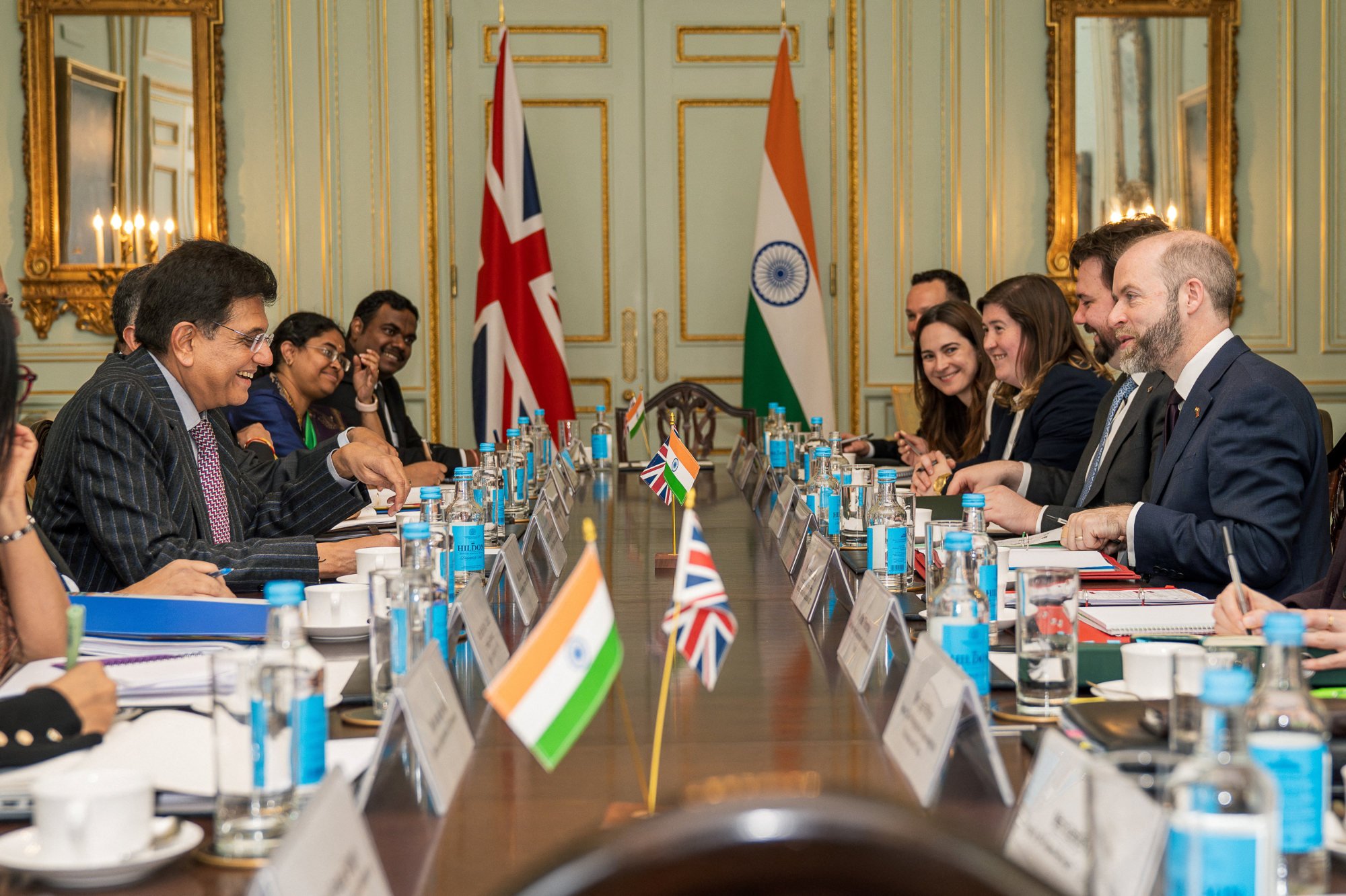 Britain’s Secretary of State for Business and Trade Jonathan Reynolds meets Indian Minister of Commerce and Industry Piyush Goyal for trade talks in London on April 28. Photo: Reuters Britain’s Secretary of State for Business and Trade Jonathan Reynolds meets Indian Minister of Commerce and Industry Piyush Goyal for trade talks in London on April 28. Photo: Reuters