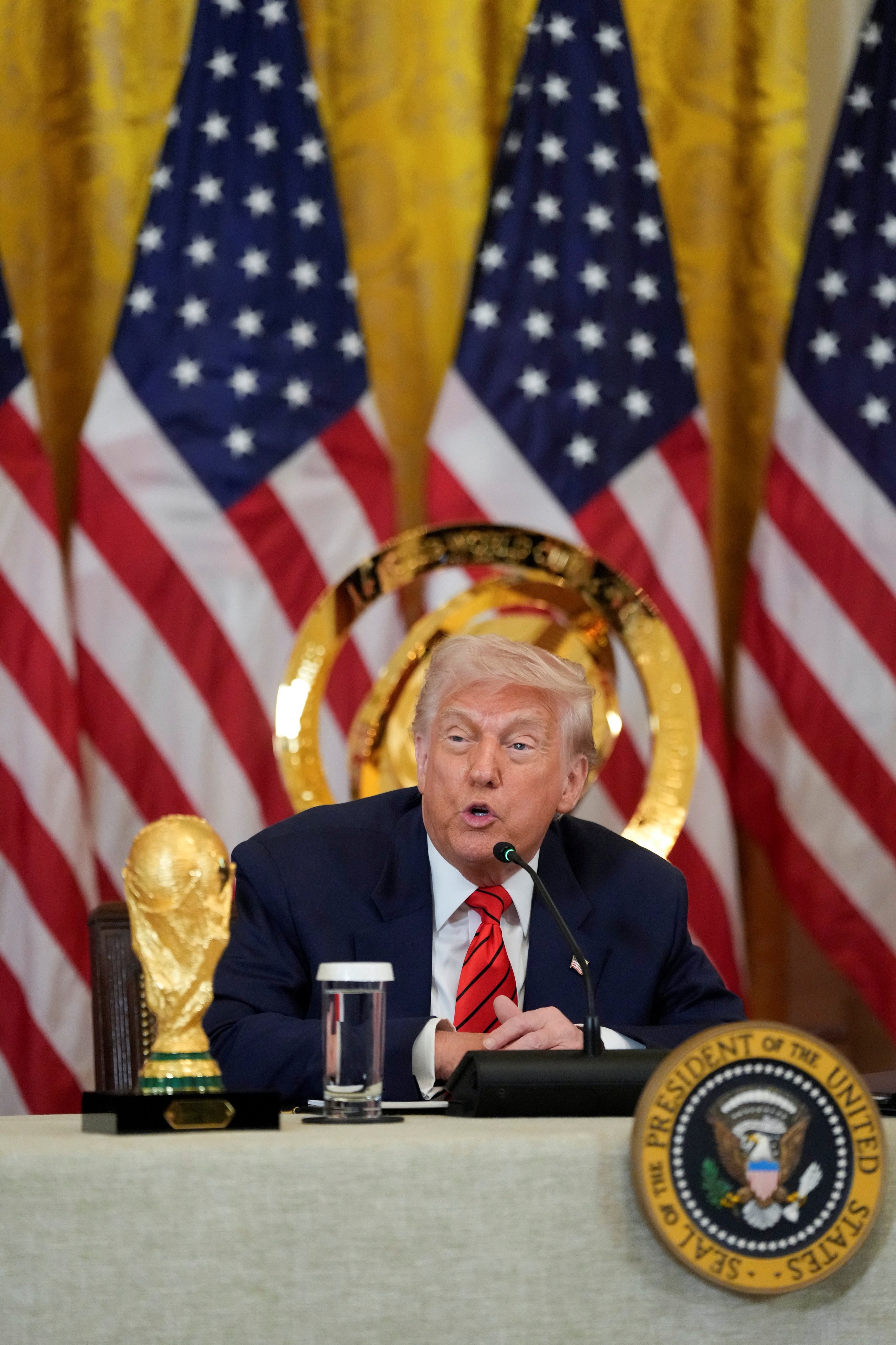 US President Donald Trump holds a meeting of the Fifa Task Force at the White House on Wednesday. Photo: Reuters