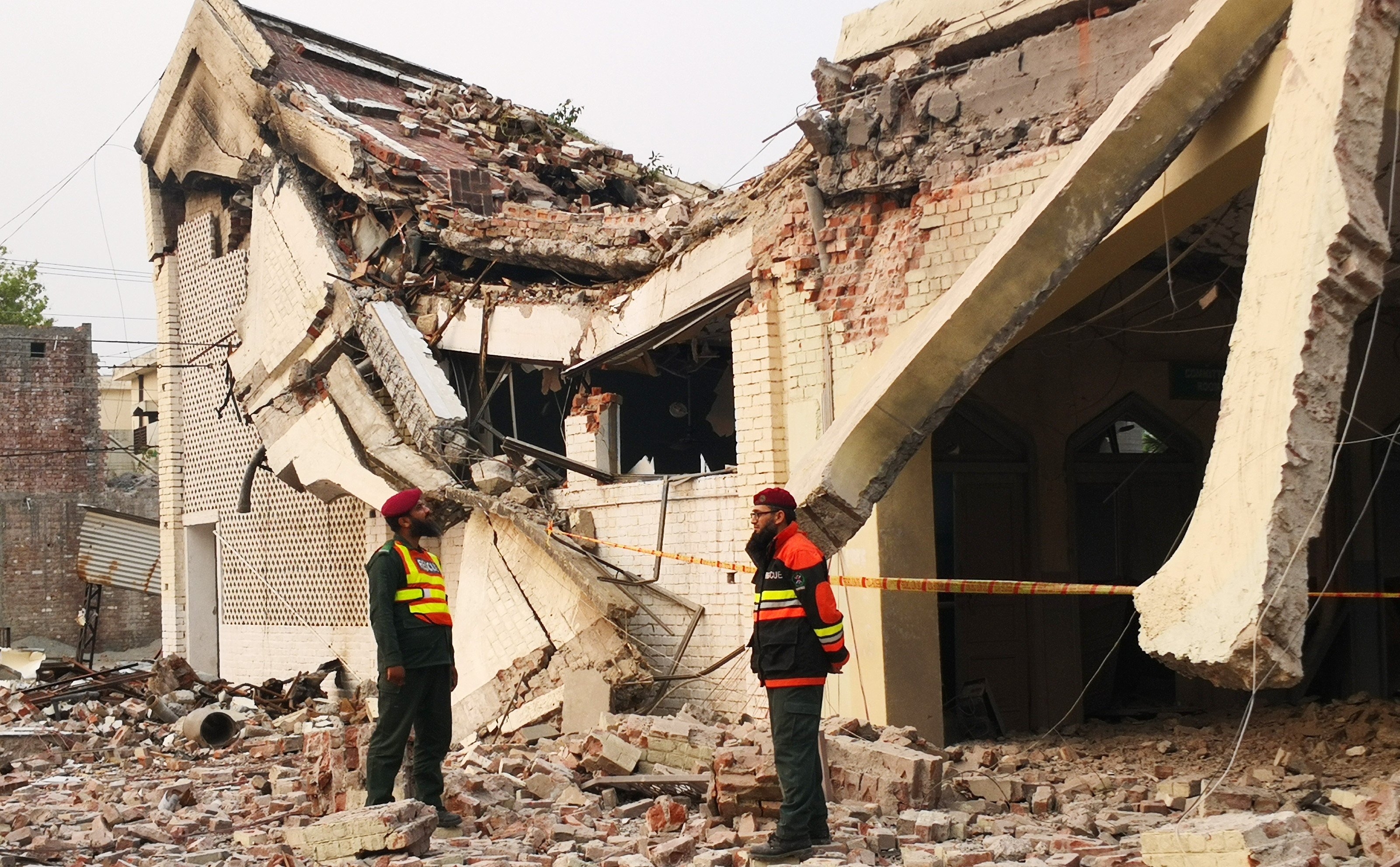 A building destroyed in an Indian missile strike in Muridke, a town near Lahore, Pakistan, on Wednesday. Photo: Xinhua