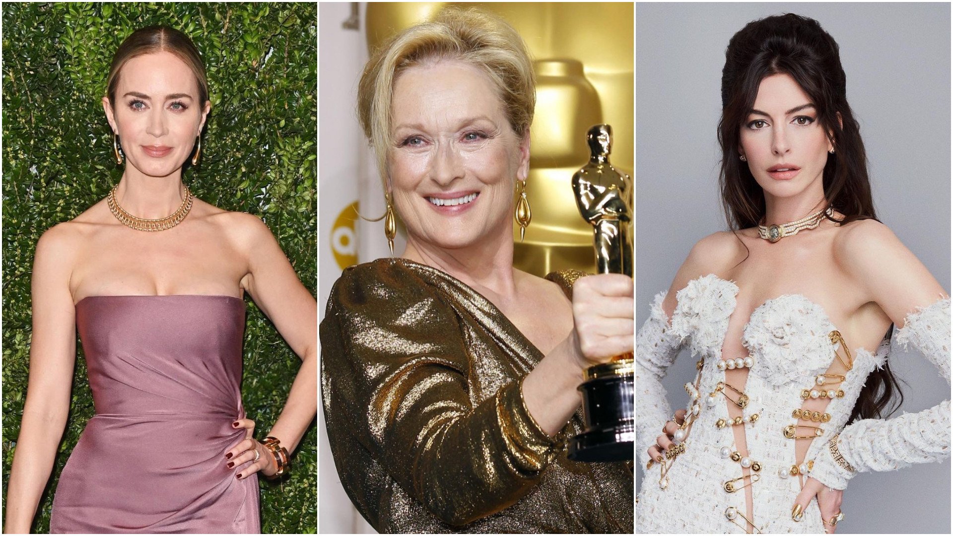 The Devil Wears Prada stars Emily Blunt (left), Meryl Streep and Anne Hathaway. Photos: @ebluntbrasil, @merylstreep, @annehathaway/Instagram