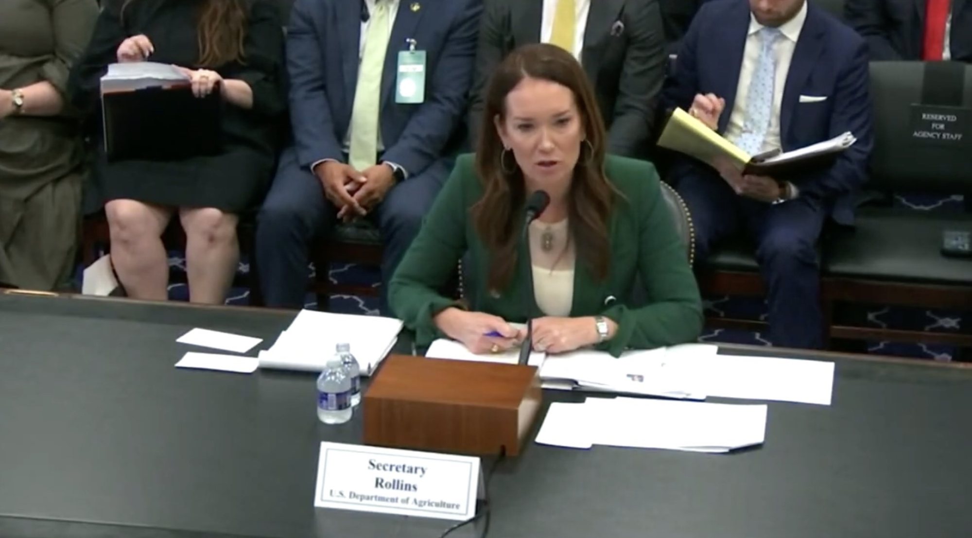 US Agriculture Secretary Brooke Rollins at a House appropriations subcommittee hearing on Wednesday. Photo: Handout US Agriculture Secretary Brooke Rollins at a House appropriations subcommittee hearing on Wednesday. Photo: Handout