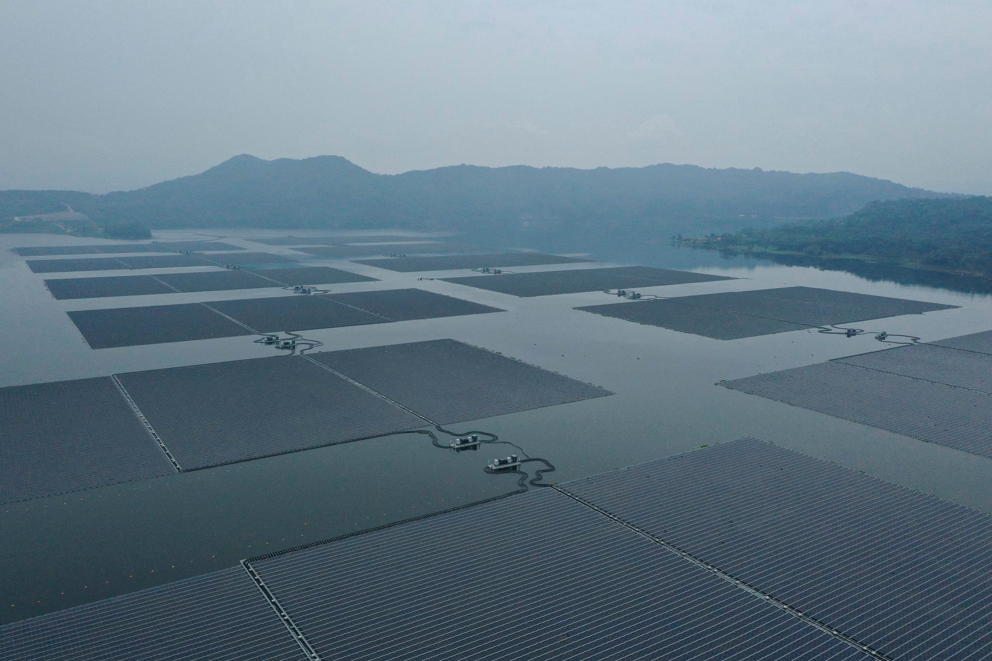 The Cirata Solar Floating Photovoltaic Power Plant on the water of Cirata Reservoir in Purwakarta, West Java, Indonesia. A focus on clean technology will help Asian countries diversify their markets. Photo: EPA-EFE The Cirata Solar Floating Photovoltaic Power Plant on the water of Cirata Reservoir in Purwakarta, West Java, Indonesia. A focus on clean technology will help Asian countries diversify their markets. Photo: EPA-EFE