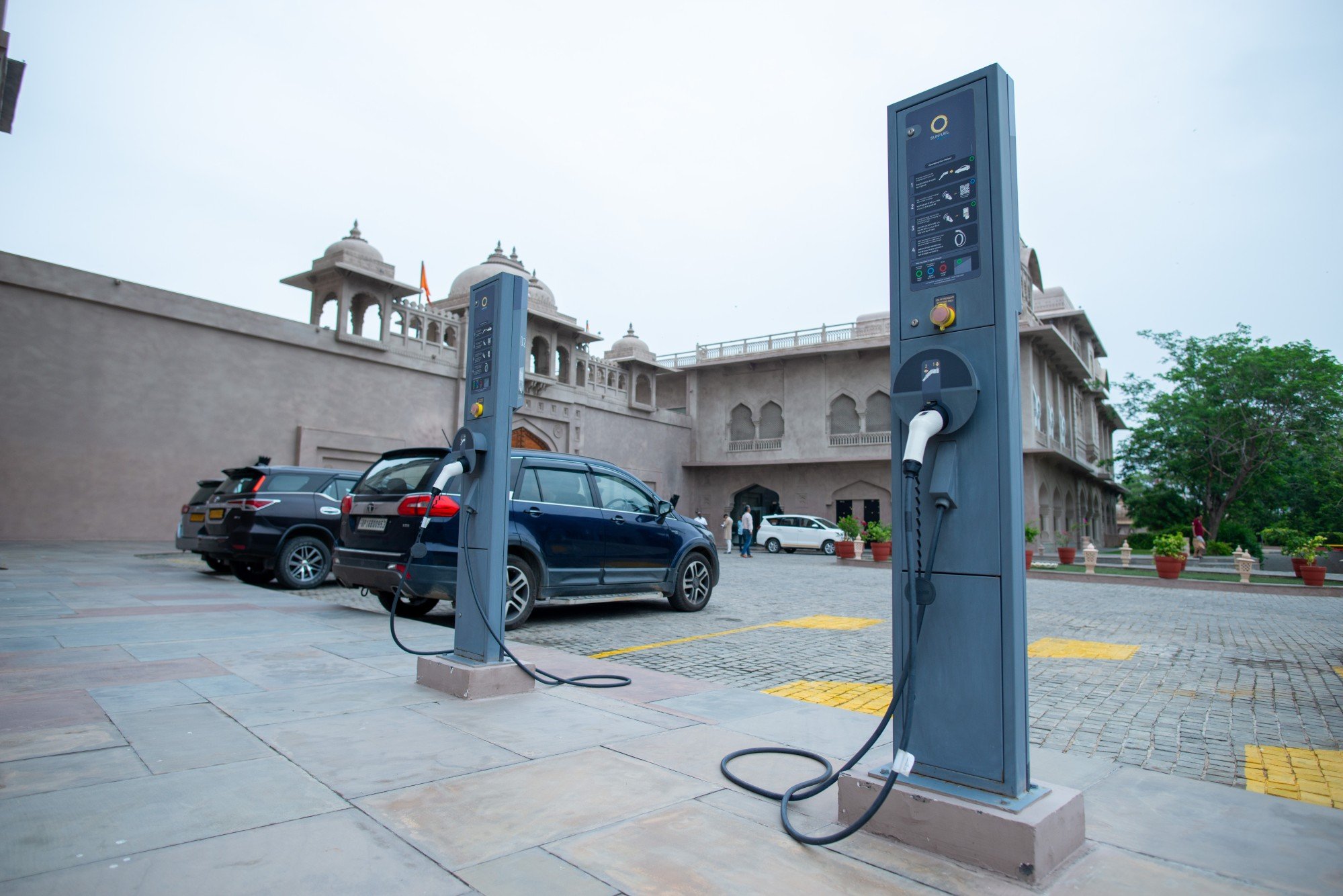 A charging point for electric vehicles at Fairmont Hotel on the outskirts of Jaipur, India. A shift towards sustainability will have knock-on benefits across various industries. Photo: Shutterstock A charging point for electric vehicles at Fairmont Hotel on the outskirts of Jaipur, India. A shift towards sustainability will have knock-on benefits across various industries. Photo: Shutterstock