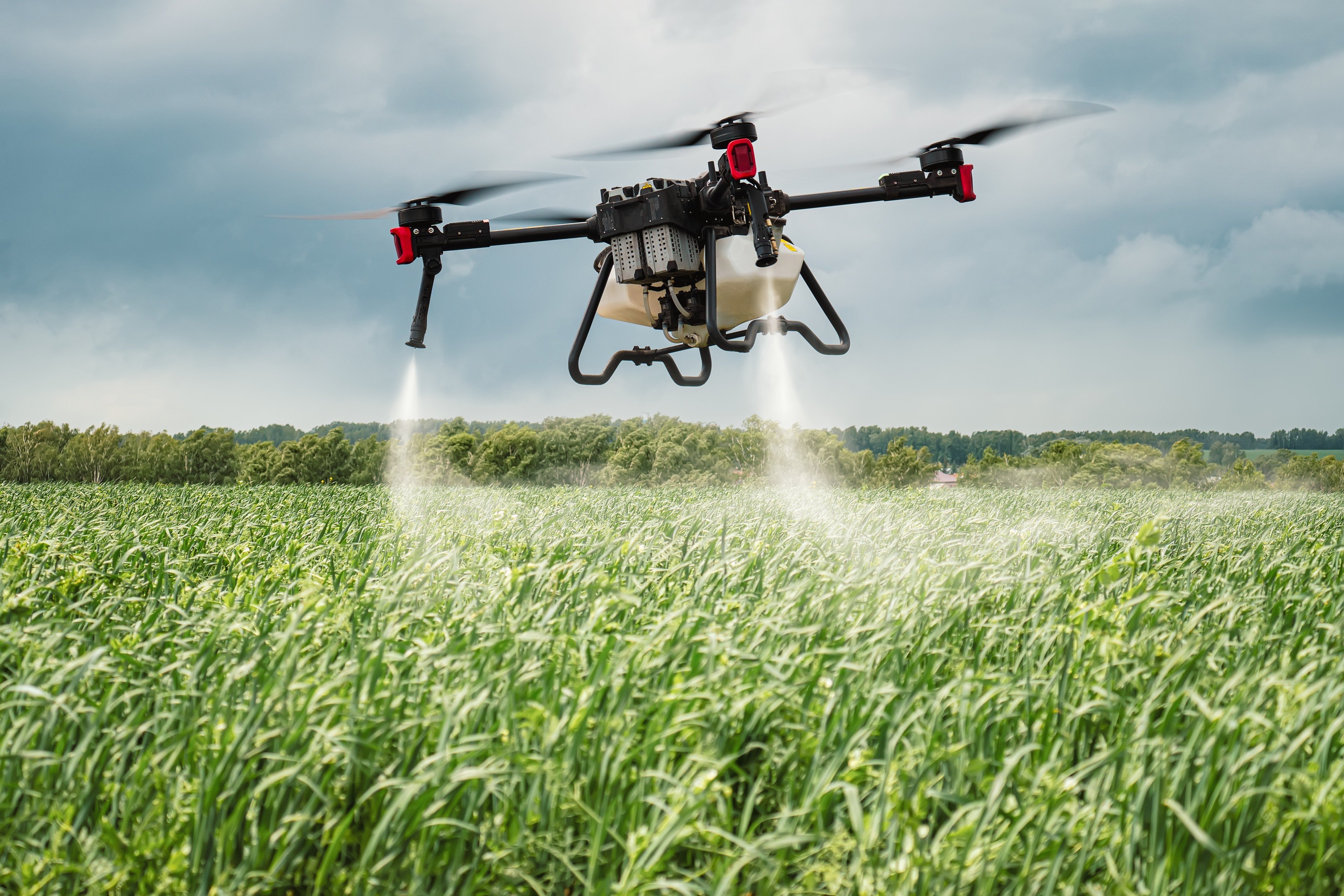 An industrial drone flies over a green field and sprays useful pesticides to increase productivity and destroys harmful insects. If Asian economies leverage their strengths, they could be at the forefront of a new economic paradigm. Photo: Shutterstock