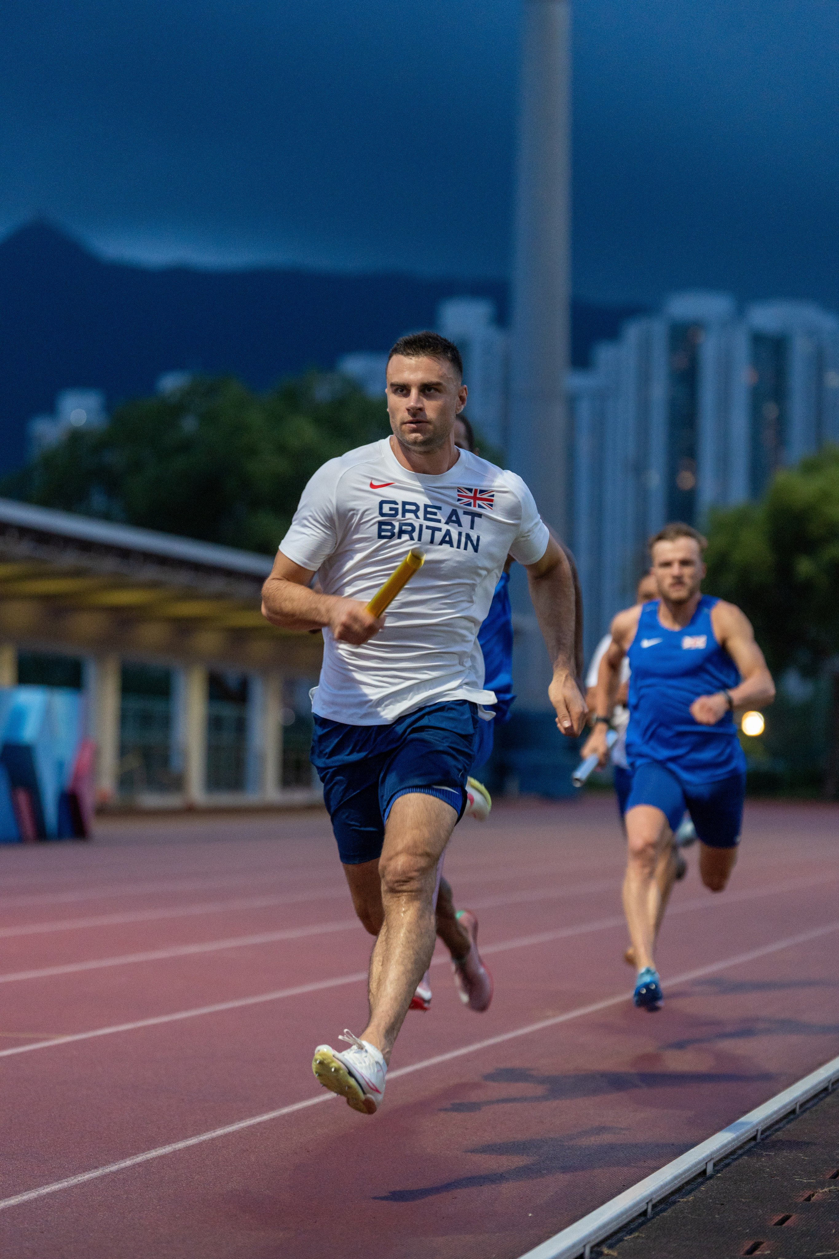 Toby Harries and his Great Britain team in training at HKSI for the World Athletics Relays in Guangzhou. Photo: British Athletics