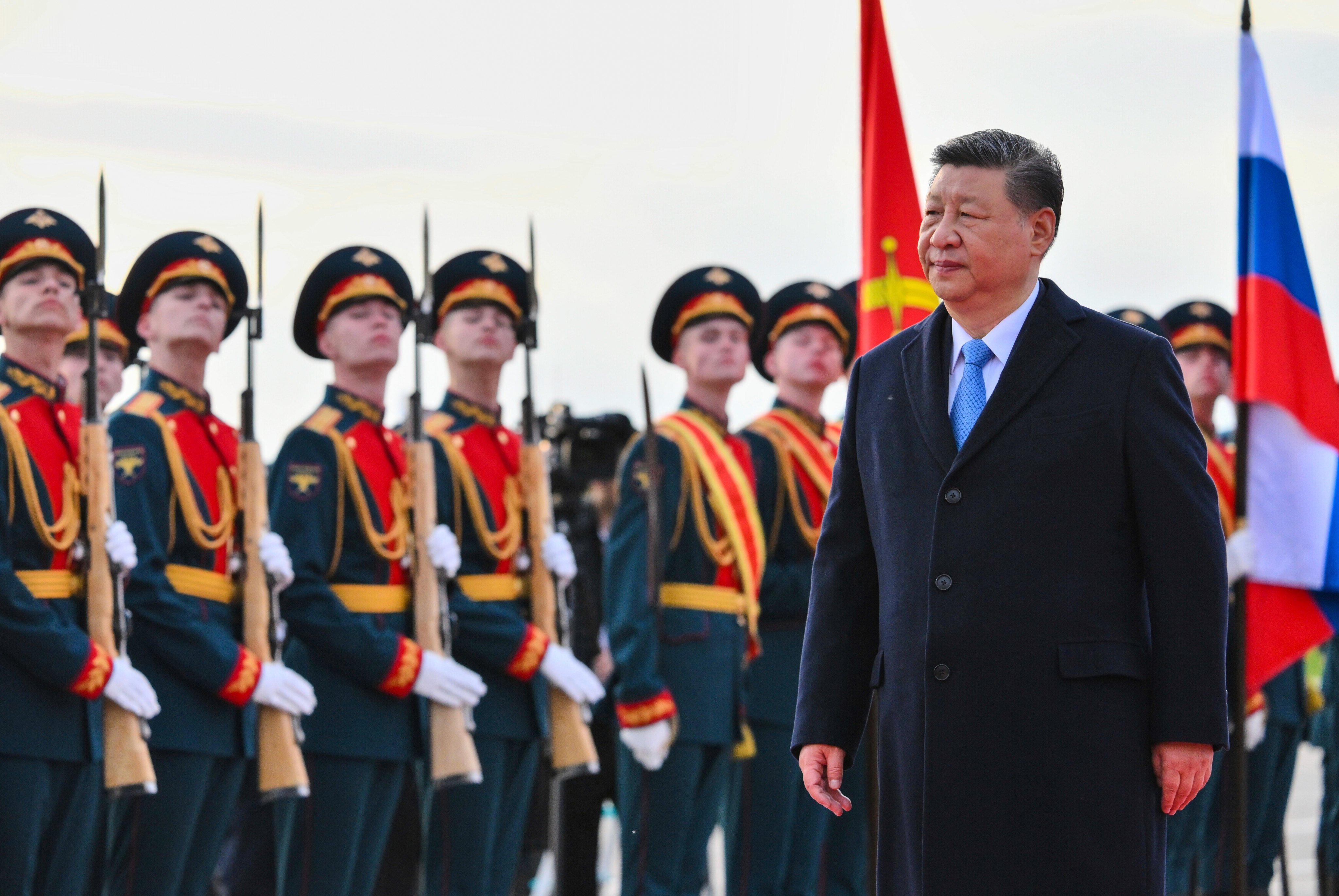 China’s President Xi Jinping arrives in Moscow. Photo: AP