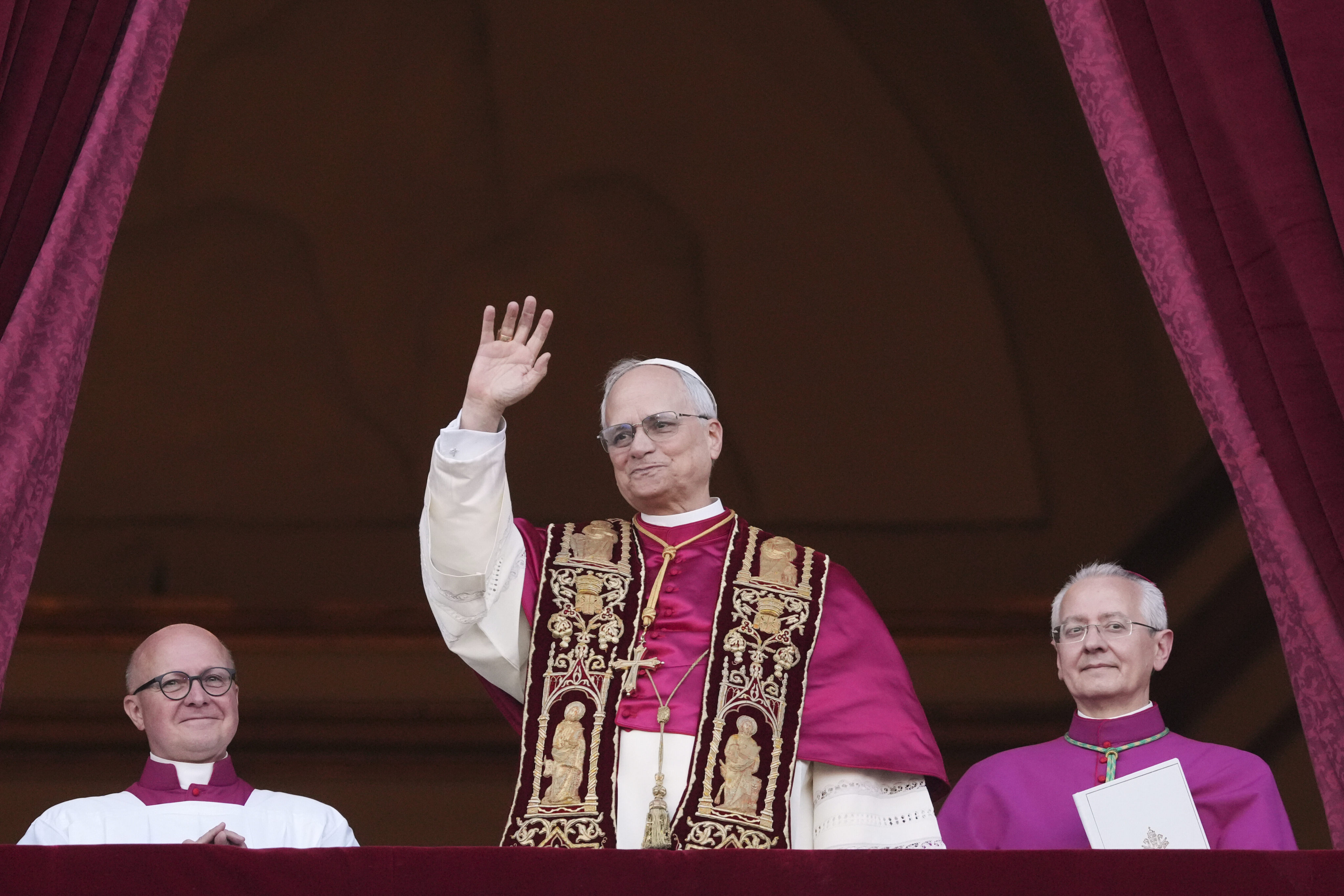 Cardinal Robert Prevost appears on the central loggia of St Peter’s Basilica after being chosen as the 267th pontiff of the Roman Catholic Church on Thursday. Photo: AP
