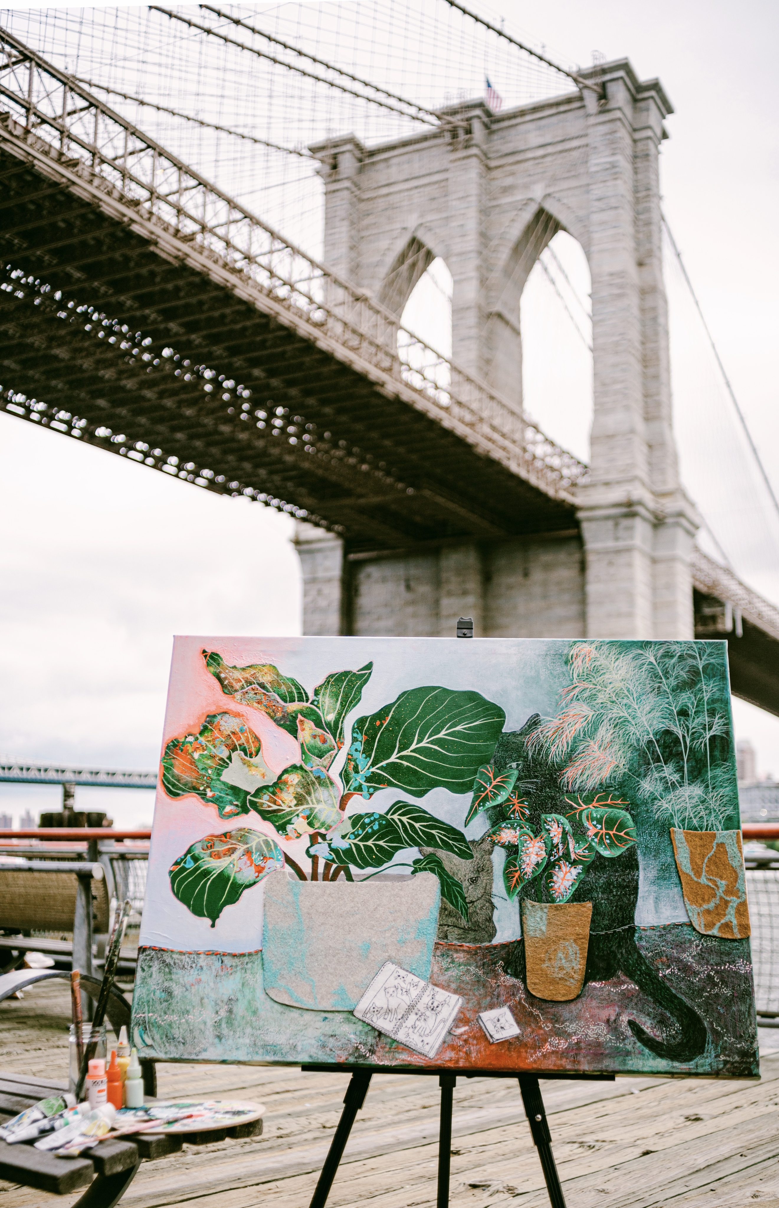 “This painting portrays my experience cat-sitting for a friend in New
York,” says Hong Kong artist Sarah Tse. Photo: Sarah Tse