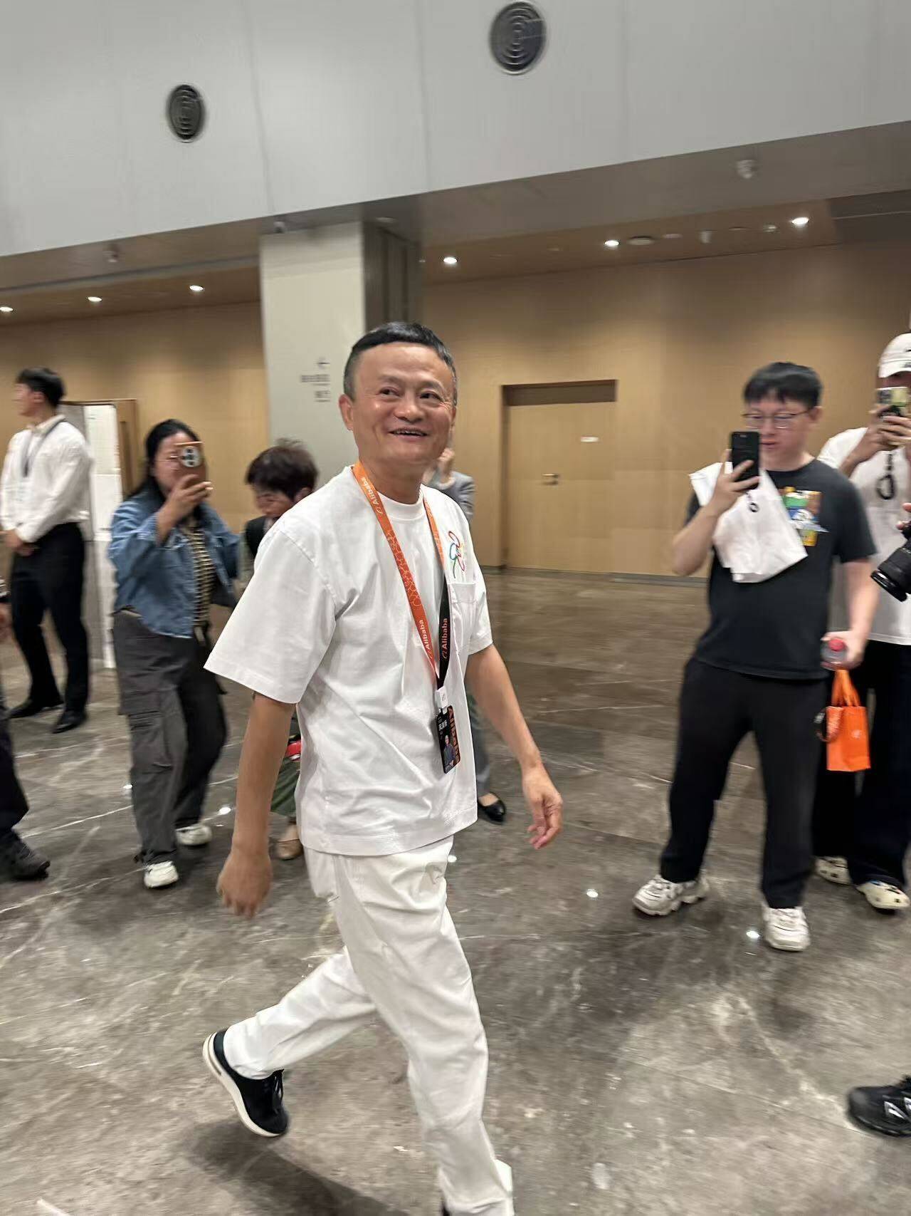 Jack Ma, founder of Alibaba, visits the company’s campus in Hangzhou, Zhejiang province, on Friday. Photo: Handout