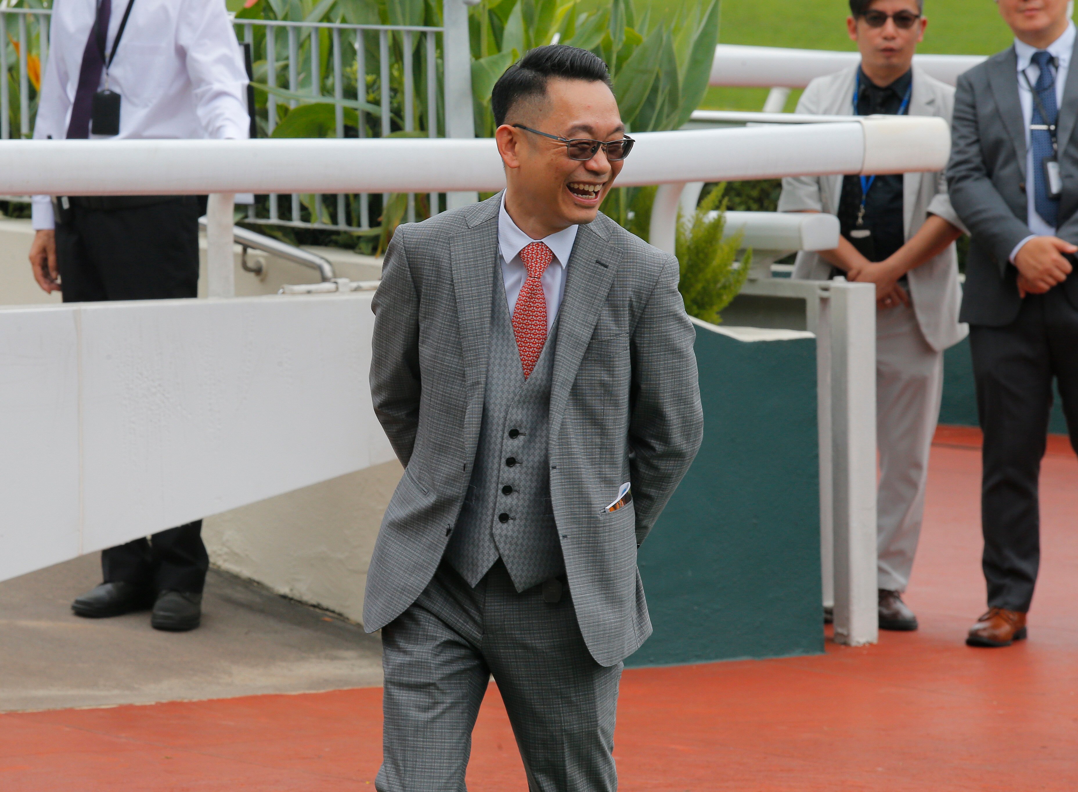 A jubilant Jimmy Ting enjoys his Saturday double. Photo: Kenneth Chan