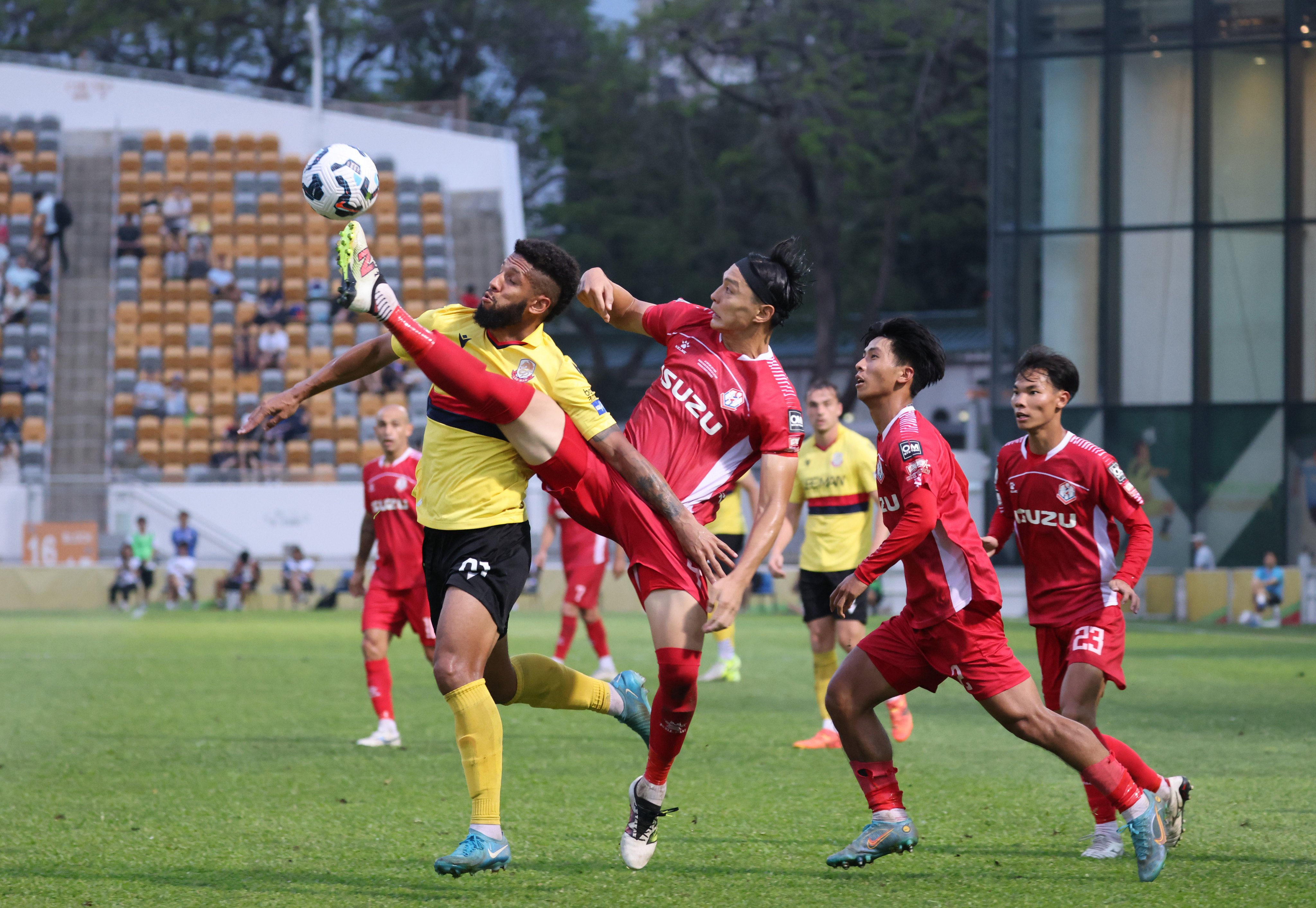 Samuel Rosa (left), pictured playing against Southern, provided a late twist on Sunday. Photo: Nora Tam