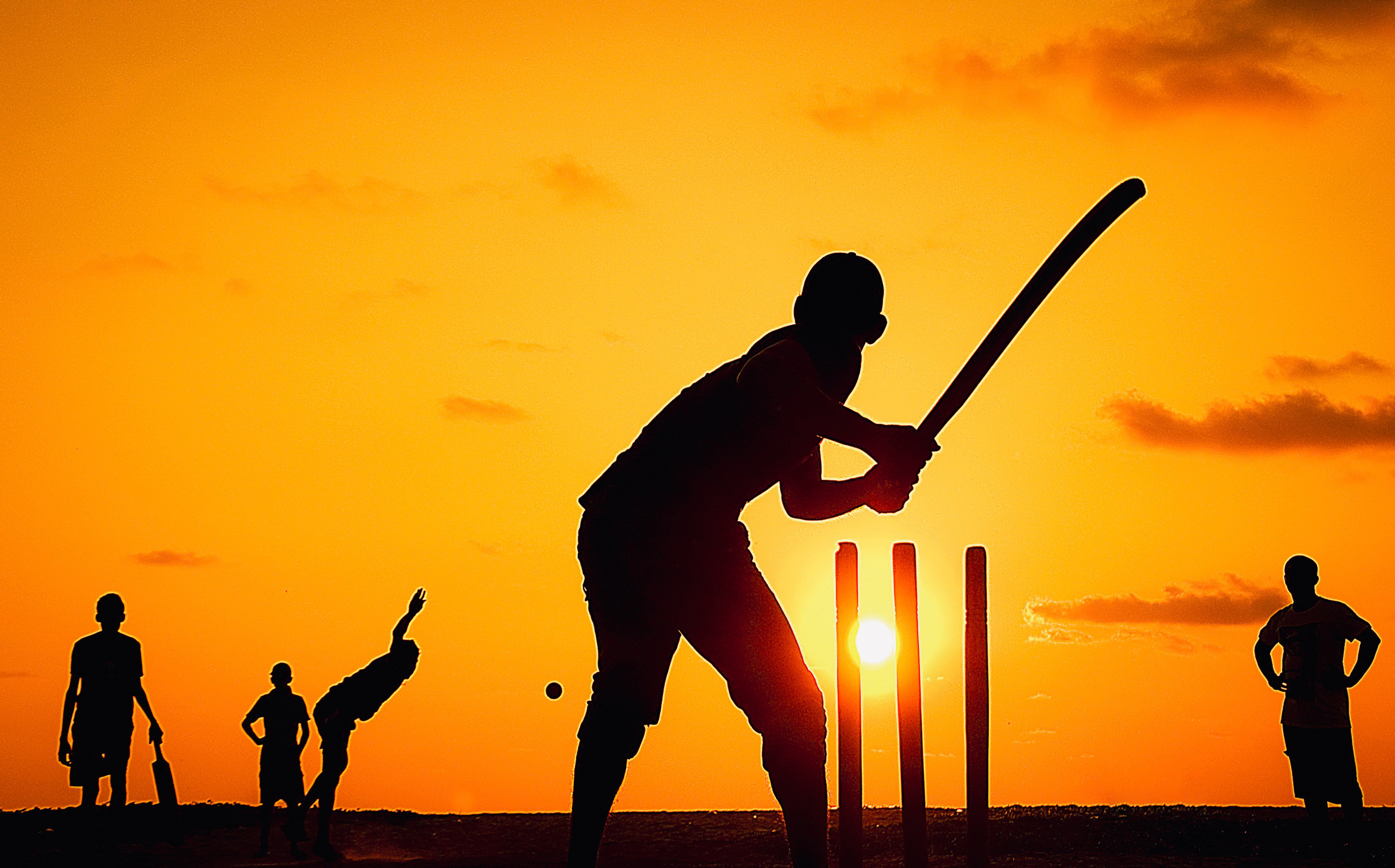 Narigama Sri Lanka beach cricket during sunset. Photo: Tim Pile