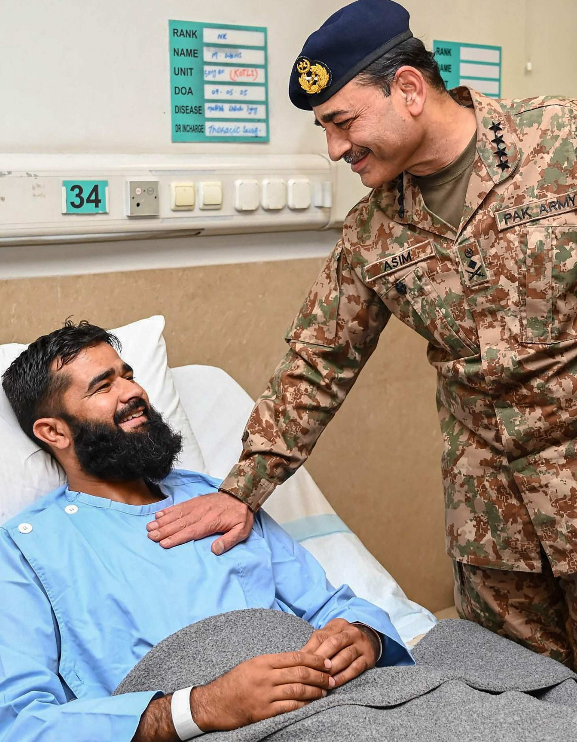 Pakistan’s Army Chief General Asim Munir (right) greets a soldier injured during the last week military confrontation with India in Rawalpindi. Photo: Pakistan’s Inter Services Public Relations/AFP Pakistan’s Army Chief General Asim Munir (right) greets a soldier injured during the last week military confrontation with India in Rawalpindi. Photo: Pakistan’s Inter Services Public Relations/AFP