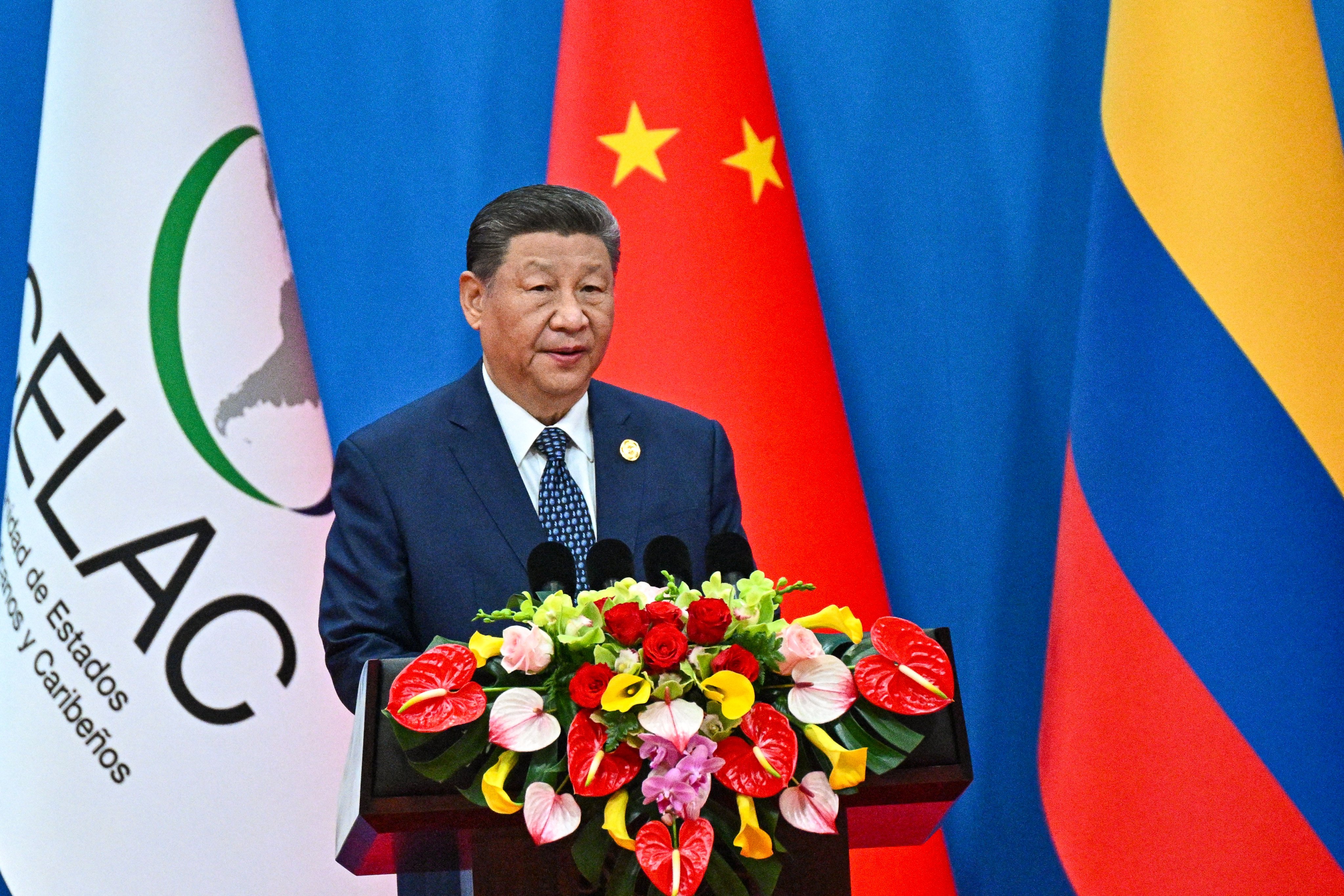 Chinese President Xi Jinping addresses the opening of the fourth ministerial meeting of the China-Celac forum in Beijing on Tuesday. Photo: AFP