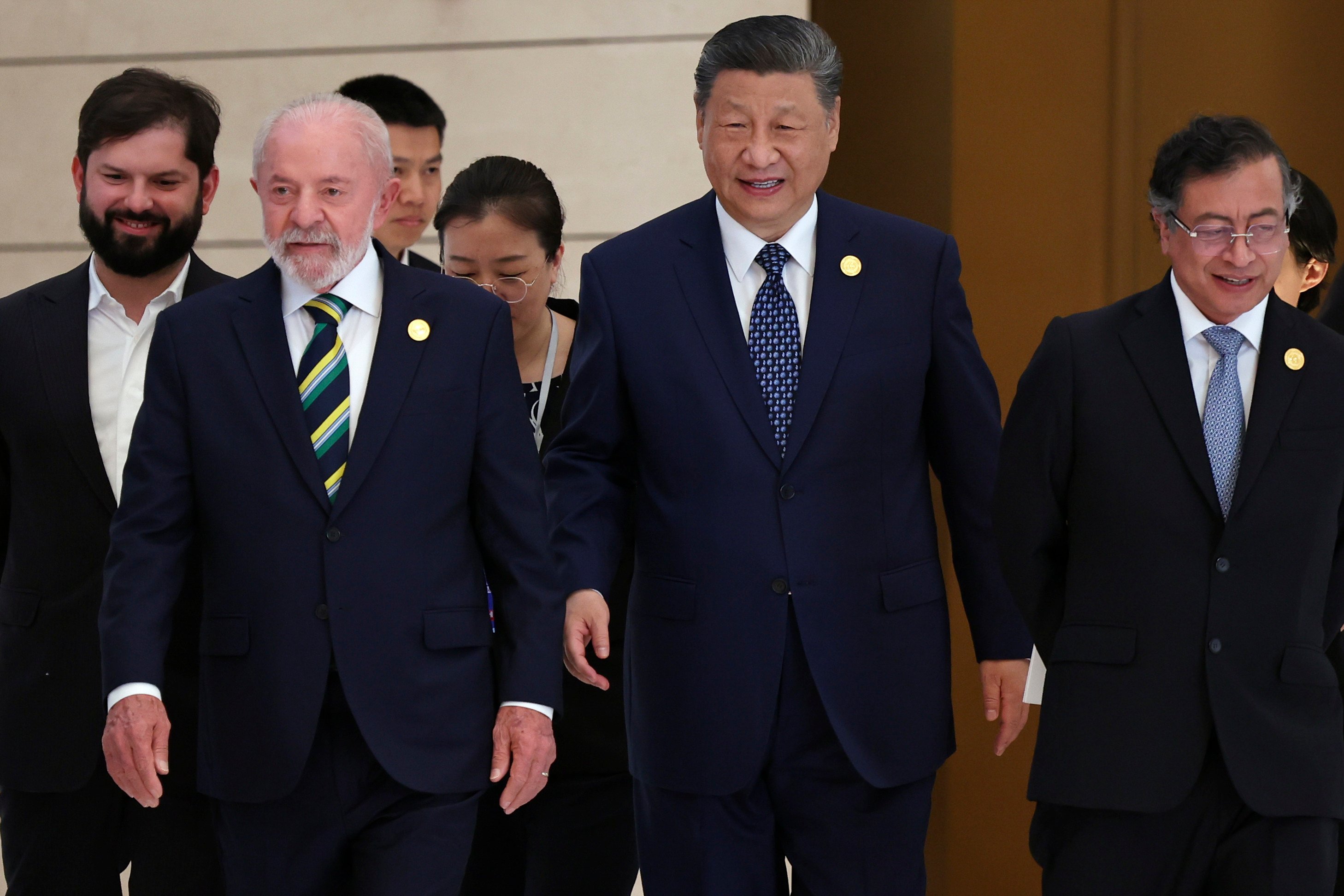 The presidents of Chile, Brazil, China and Colombia. (Photo: AP)