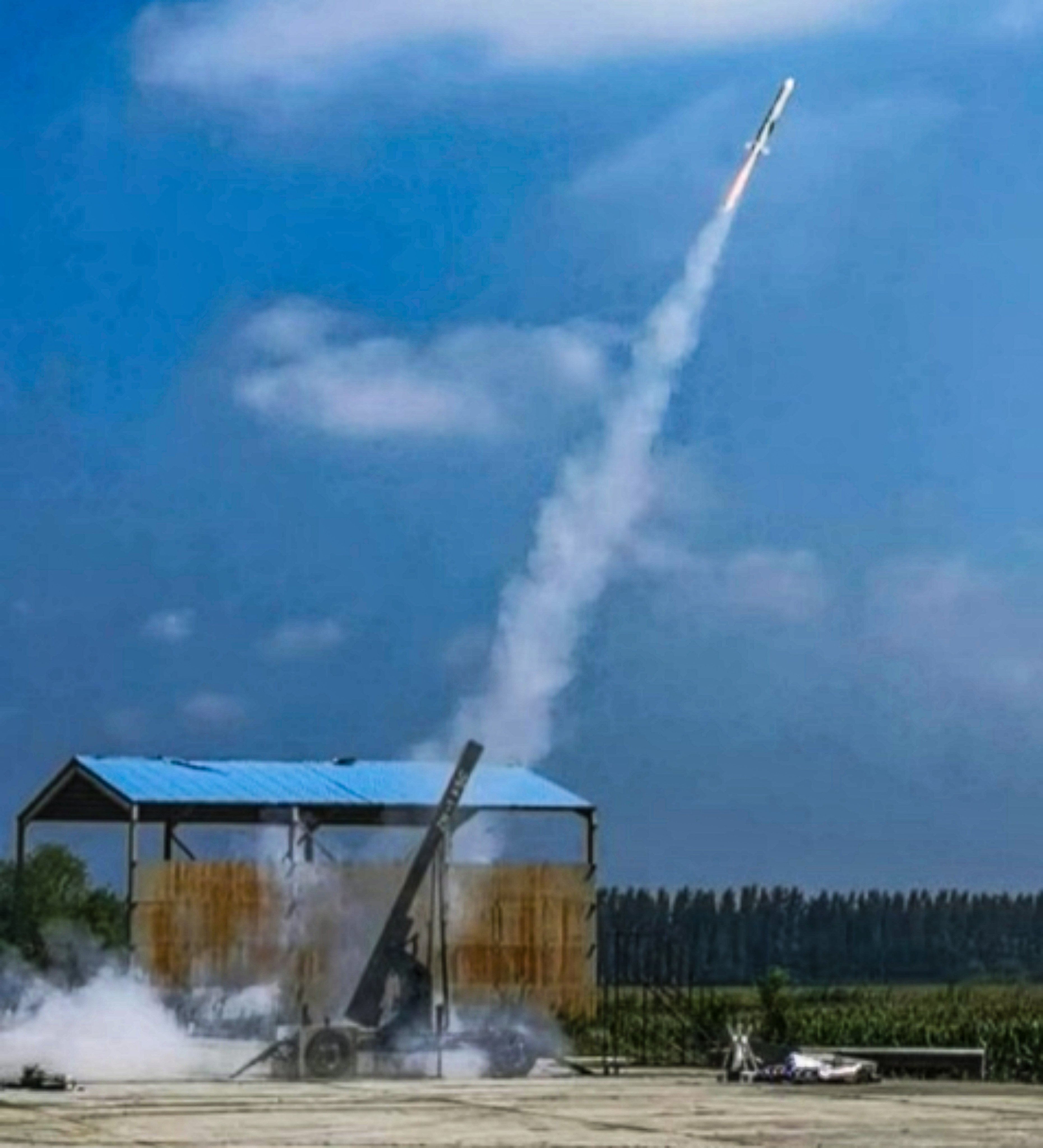 China’s defence university scientists test the Sky Star-2 ground-to-air rocket artillery in August 2022. Credit: National University of Defence Technology