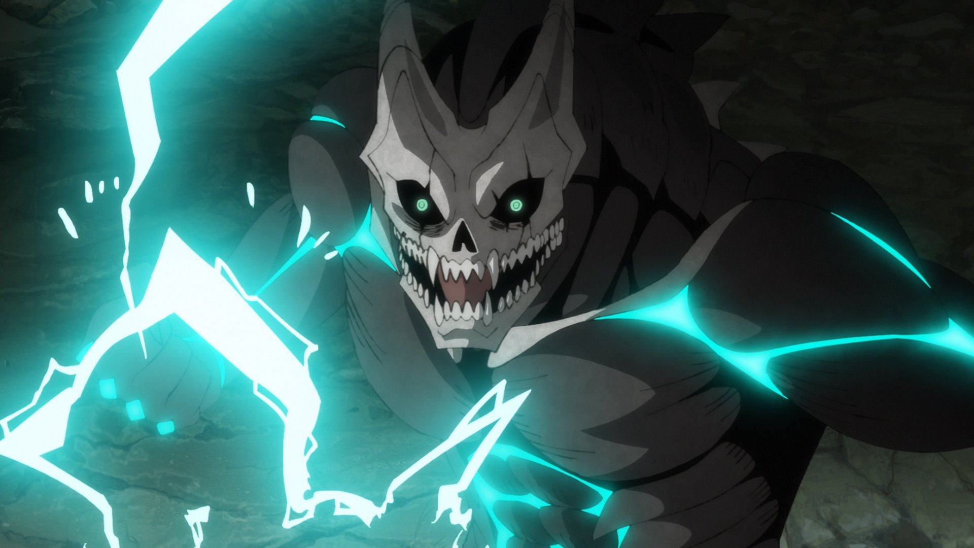 A still from Kaiju No. 8: Mission Recon (category IIA, Japanese), directed by Tomomi Kamiya and Shigeyuki Miya. Masaya Fukunishi and Asami Seto provide voices.