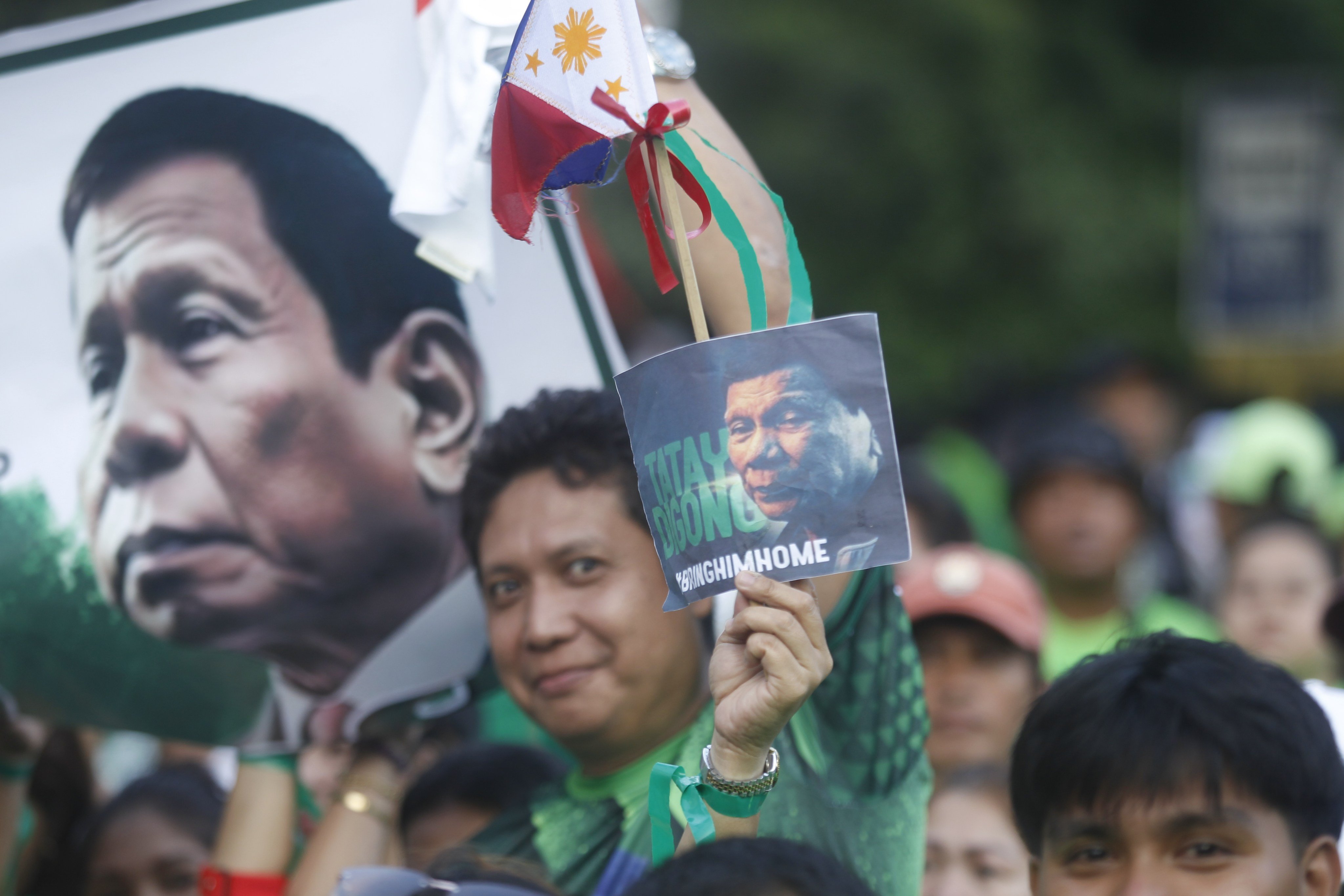 Thousands of supporters of arrested former Philippine president Rodrigo Duterte occupy the streets of Davao City on his 80th birthday on March 28. Photo: Jeoffrey Maitem