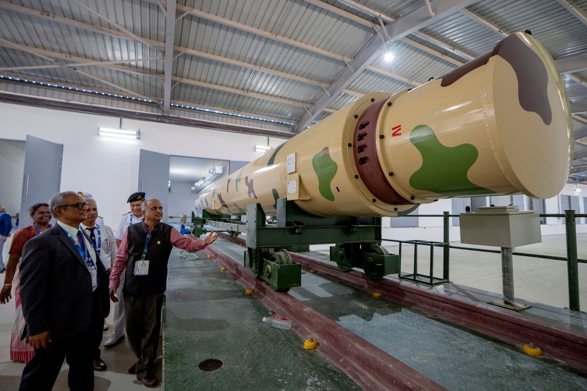 Dr Jaiteerth Joshi (right), CEO of BrahMos, gestures during the inauguration of the BrahMos Aerospace Integration and Testing Facility in Lucknow in the northern Indian state of Uttar Pradesh on Sunday. Photo: AP Dr Jaiteerth Joshi (right), CEO of BrahMos, gestures during the inauguration of the BrahMos Aerospace Integration and Testing Facility in Lucknow in the northern Indian state of Uttar Pradesh on Sunday. Photo: AP