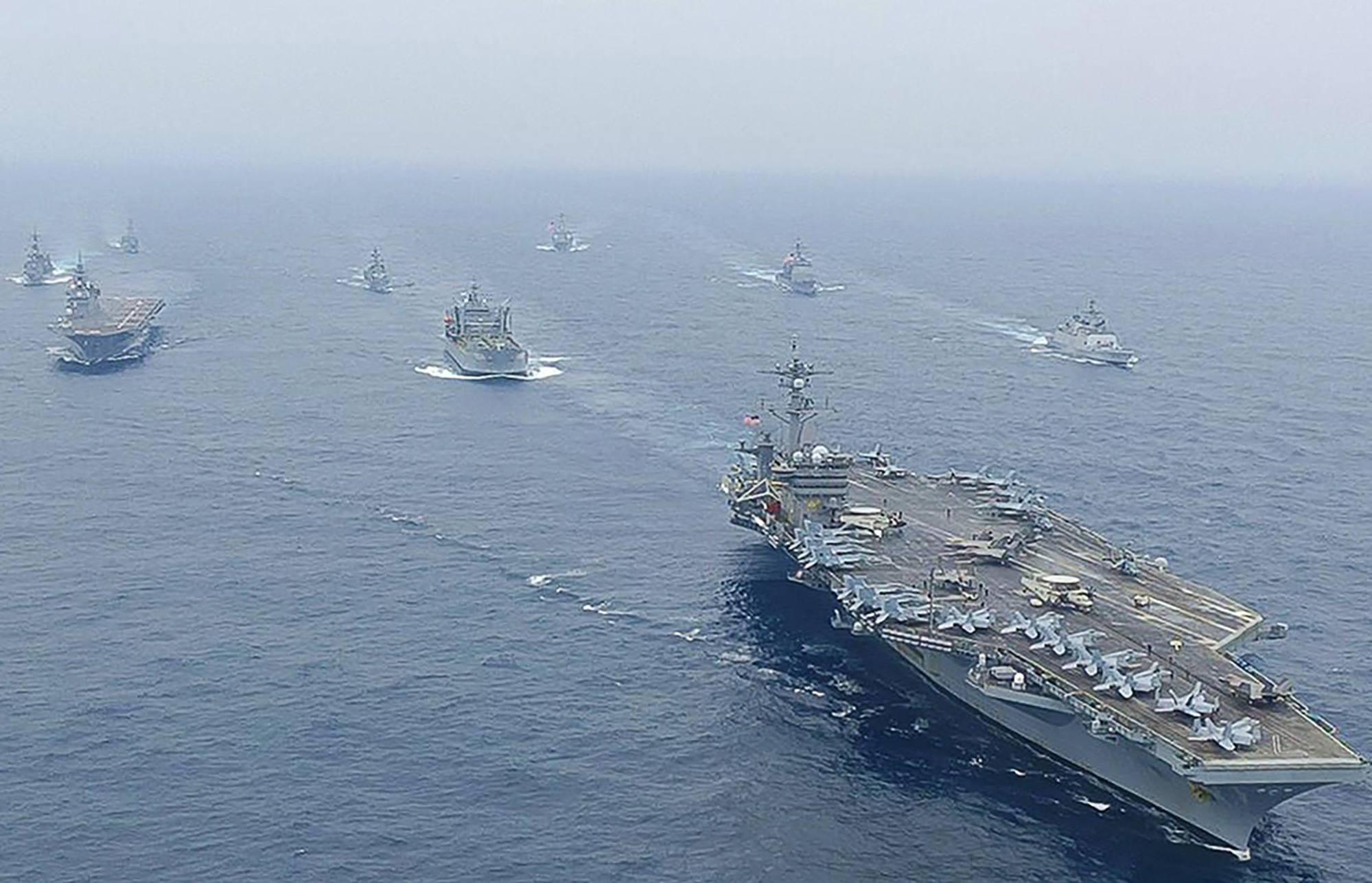 Ships from India, Australia, Japan and the United States take part in the Malabar naval exercise in the Bay of Bengal in 2021. Photo: Indian Navy / AFP Ships from India, Australia, Japan and the United States take part in the Malabar naval exercise in the Bay of Bengal in 2021. Photo: Indian Navy / AFP