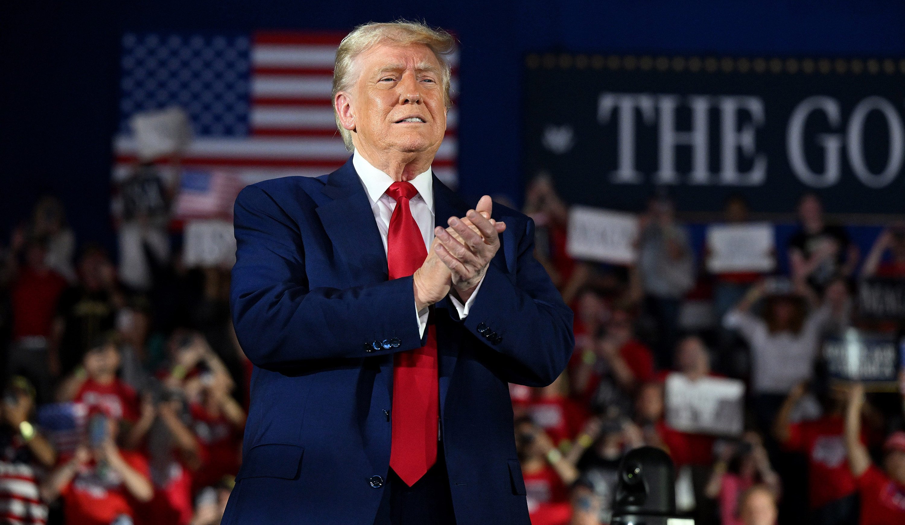 US President Donald Trump, pictured at an event in Warren, Michigan, on April 29, 2025, has touted his steep tariffs against China. Photo: The Detroit News/TNS
