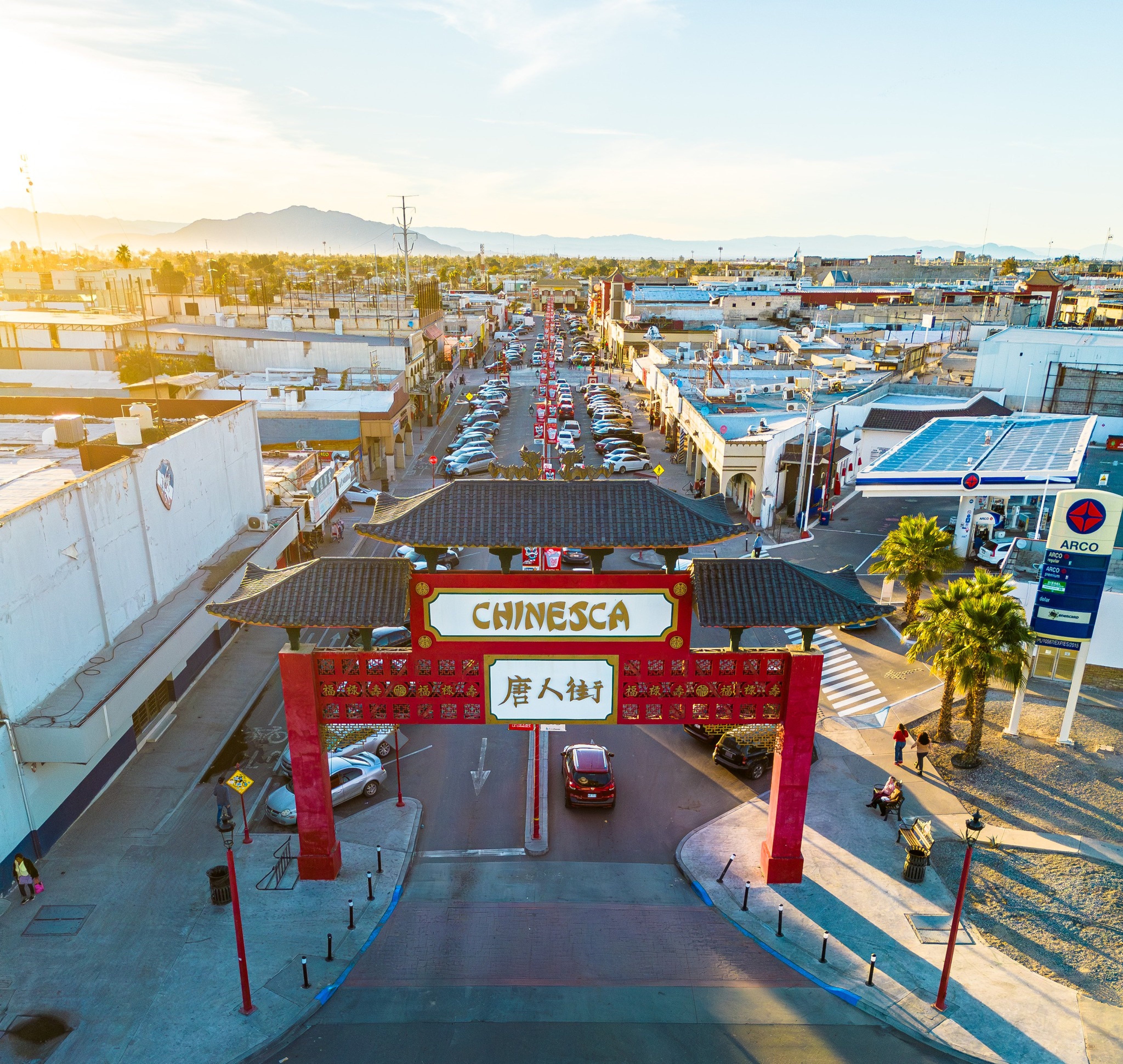 A traditional gate marks an entrance to Mexicali’s Chinatown, known as La Chinesca, in the city in Mexico’s Baja California state.