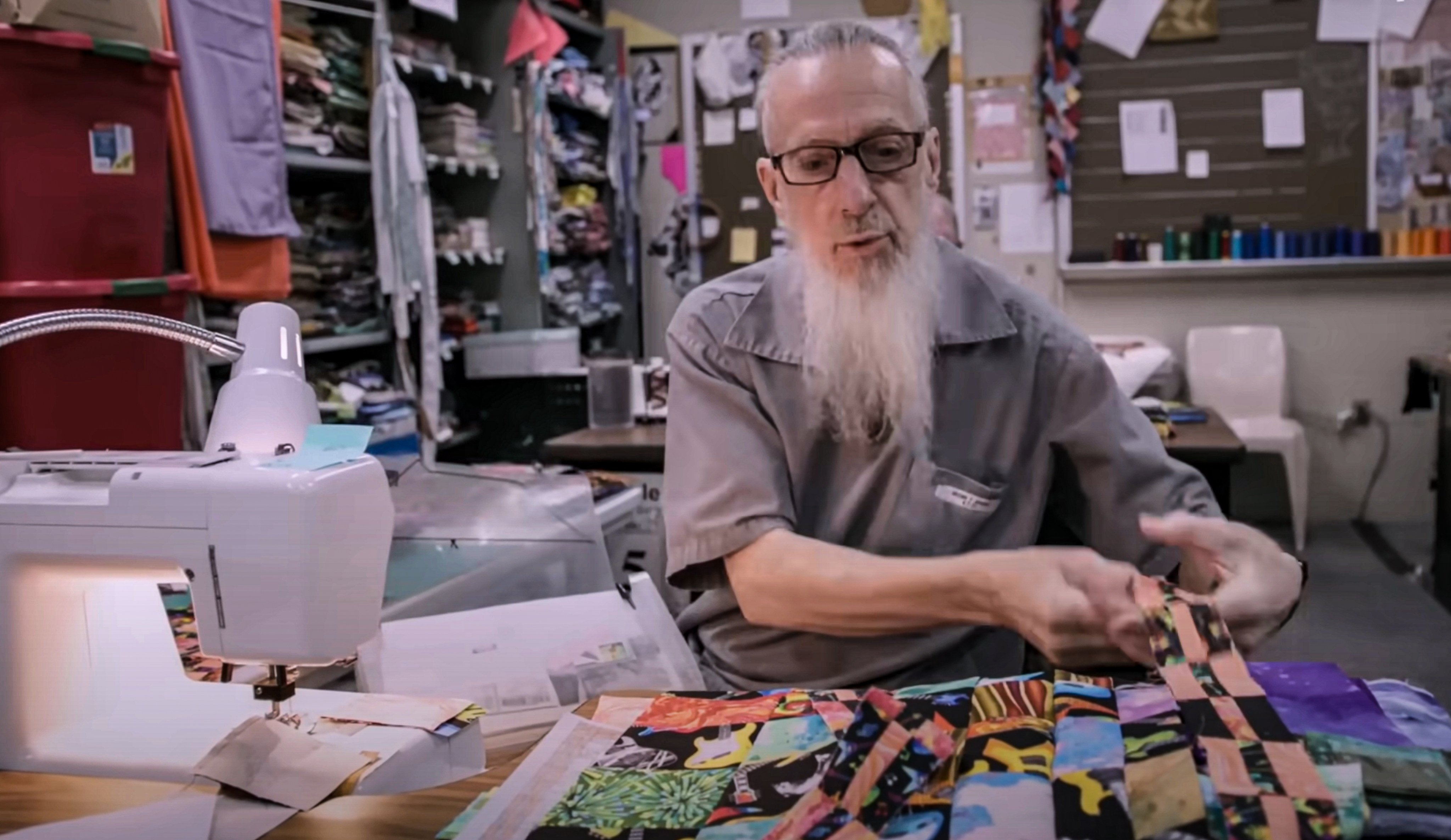 A scene from The Quilters, a Netflix documentary that focuses on US prison inmates who find healing and community through quilting. Photo: Netflix
