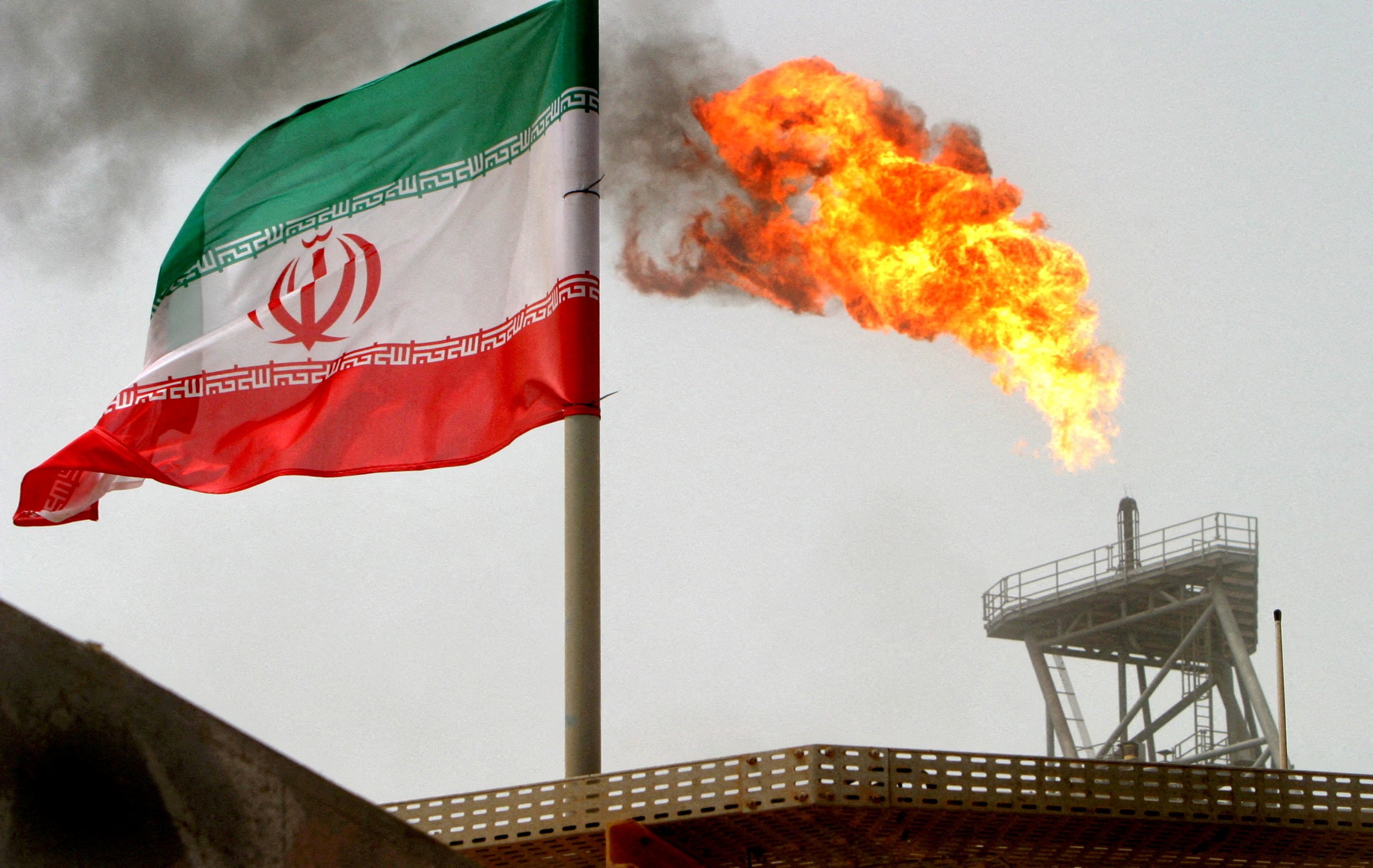 An Iranian oil production platform. The US sanctioned nearly two dozen firms on Tuesday for helping to transport Iranian oil to China.  Photo: Reuters