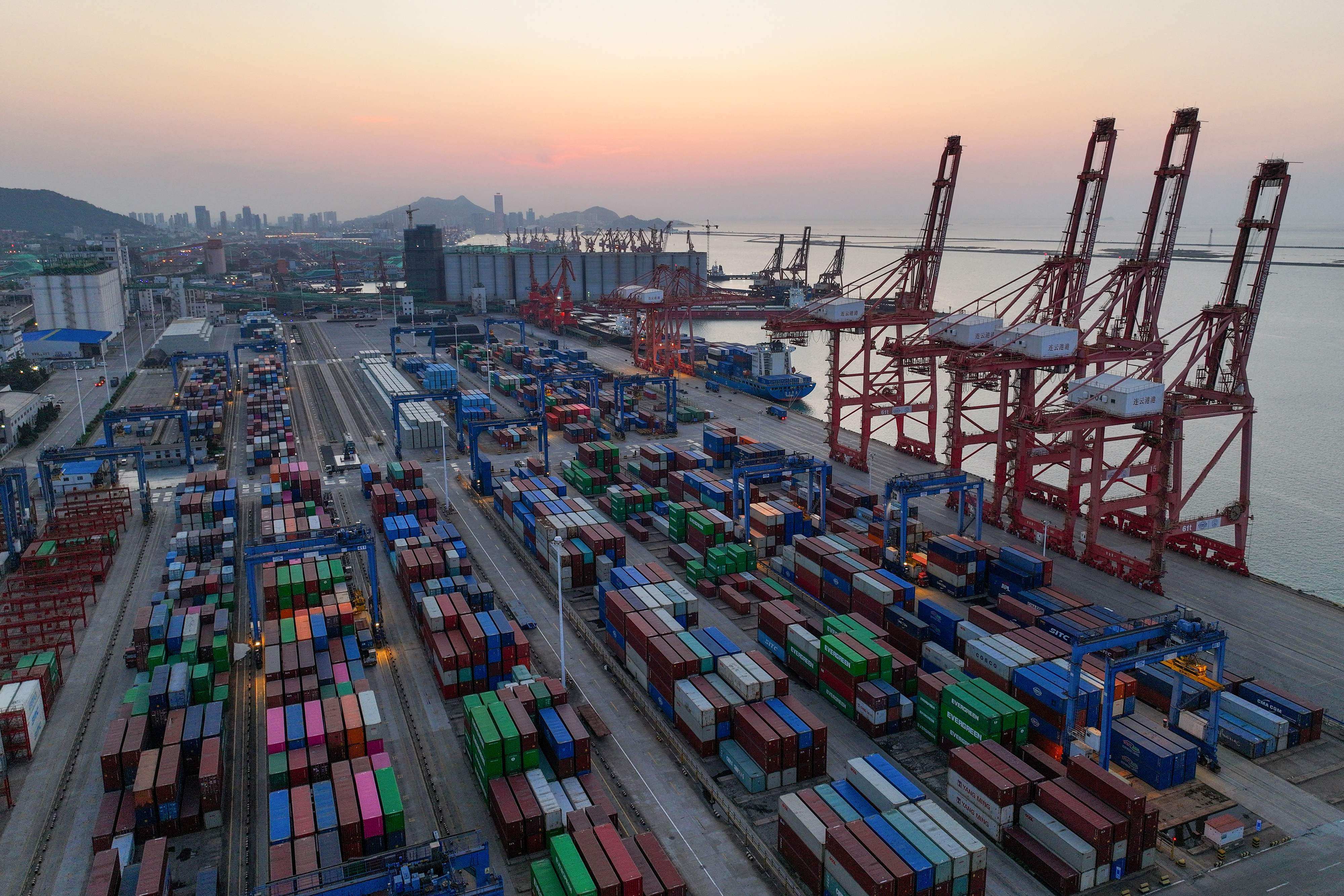 Containers at the port in Lianyungang in China’s  eastern Jiangsu province on May 1. Photo: AFP