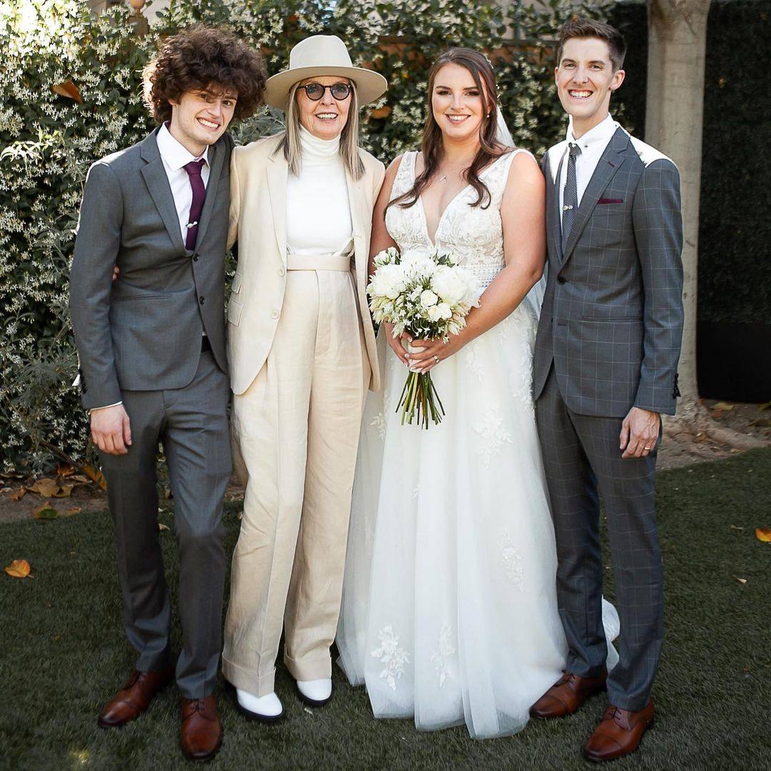 Hollywood legend Diane Keaton is a proud mum of two – daughter Dexter and son Duke, pictured here with Dexter’s husband Jordan White (right). Photo: @mrs.whitenoize/Instagram