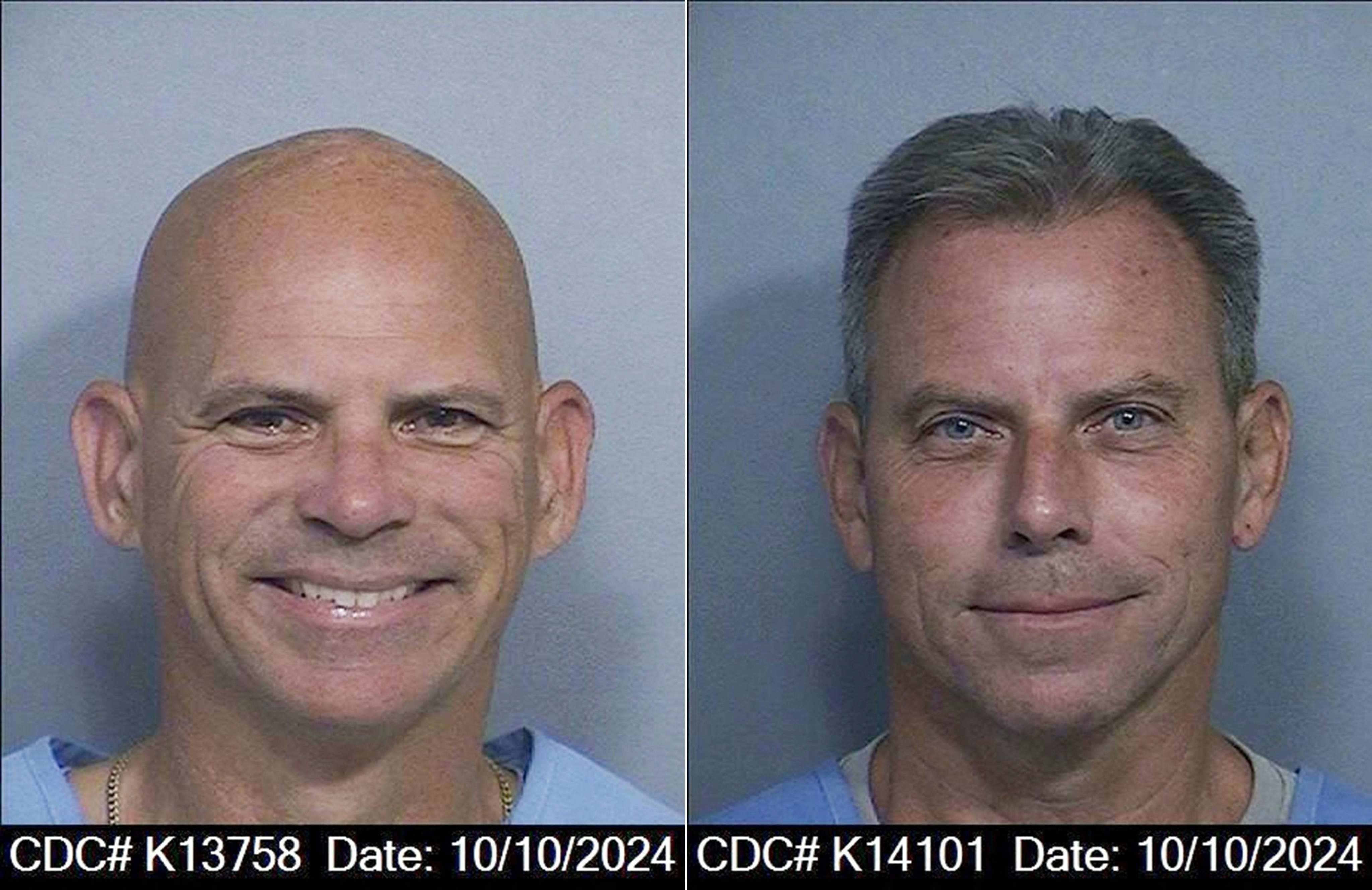 The mugshots of Lyle Menendez (left) and Erik Menendez from October last year. Photo: California Department of Corrections and Rehabilitation / AFP