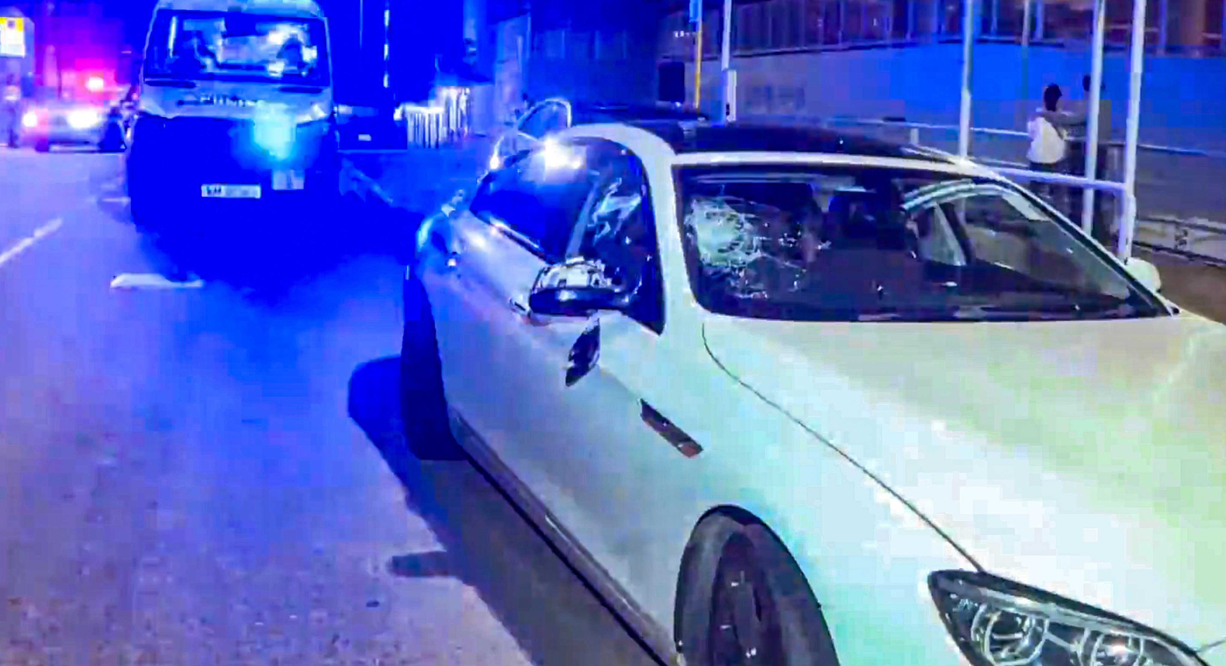 A screengrab of footage showing the aftermath of Thursday’s accident. Photo: Cable TV News