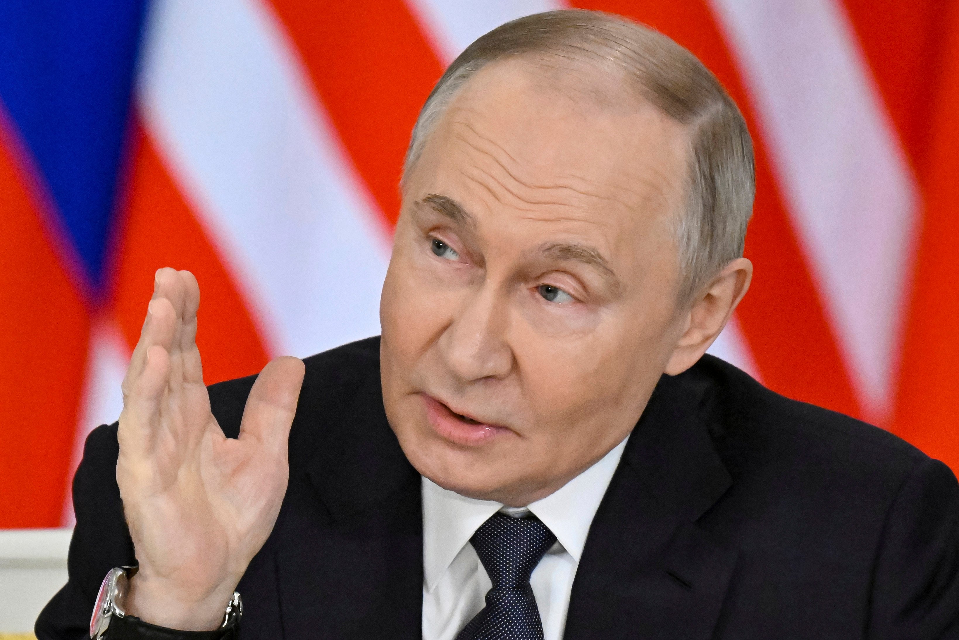 Russian President Vladimir Putin speaks in Moscow on Wednesday. Photo: AP