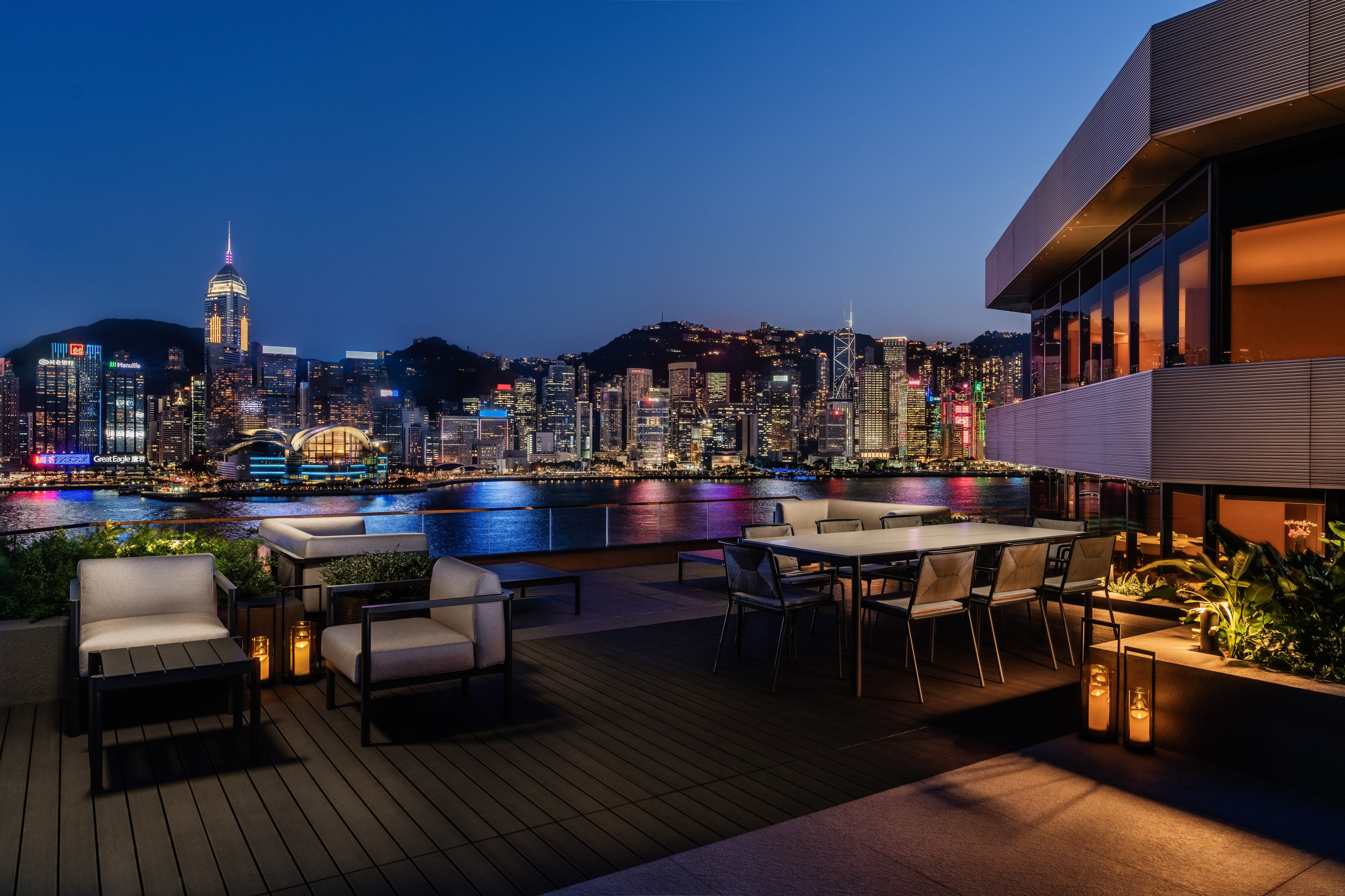 Regent Hong Kong’s Terrace Suite offers guests a perfect view of Hong Kong’s iconic skyline. Photo: Handout