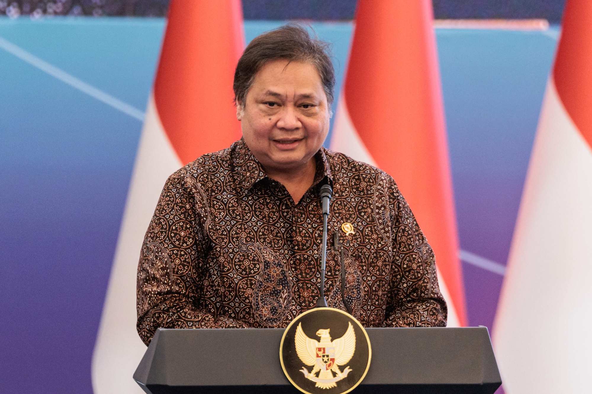 Chief Economic Minister Airlangga Hartarto is leading Indonesia’s trade talks with the US. Photo: AFP Chief Economic Minister Airlangga Hartarto is leading Indonesia’s trade talks with the US. Photo: AFP