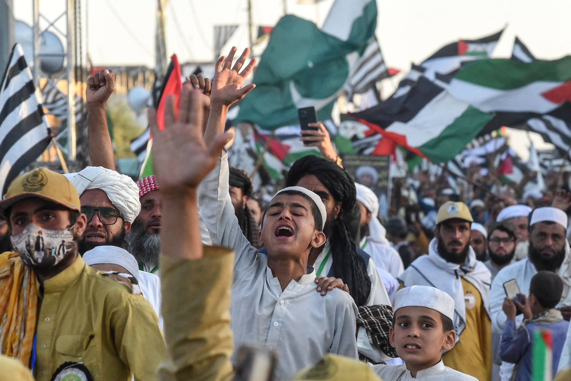 Pakistani protesters shout slogans against India in Quetta amid the two countries’ ongoing conflict. Photo: AFP Pakistani protesters shout slogans against India in Quetta amid the two countries’ ongoing conflict. Photo: AFP