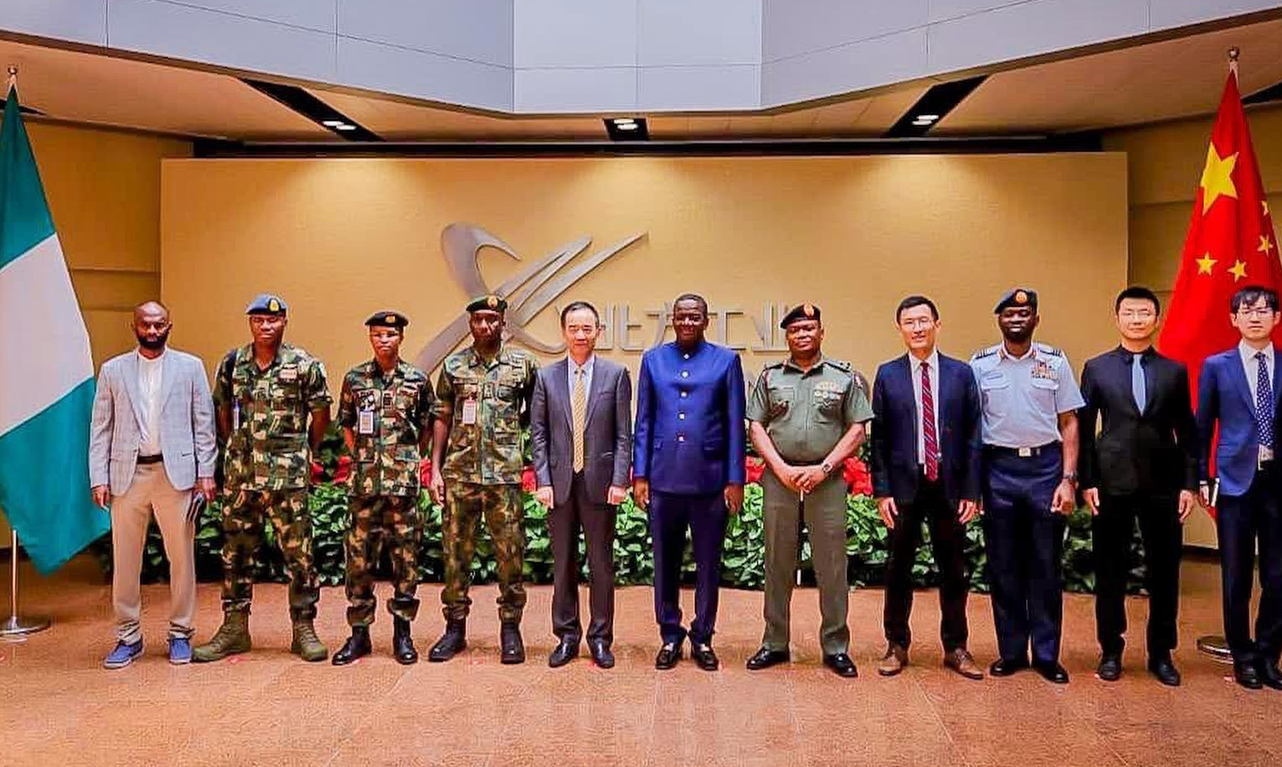 Nigeria’s Minister of State for Defence, Dr. Bello Muhammed Matawalle, held a high-level meeting in China with a leading Chinese defence manufacturer, likely NORINCO, to strengthen bilateral security cooperation. Photo: Nigeria’s Defence Ministry