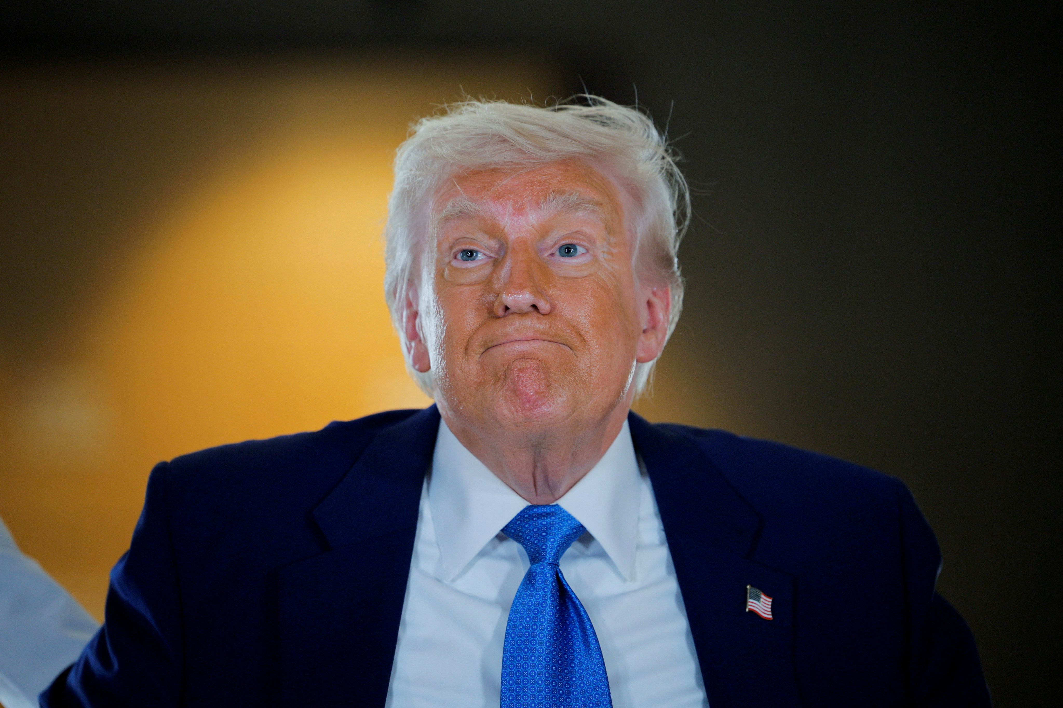 US President Donald Trump during the final stop of his Gulf visit, in Abu Dhabi, on Friday. Photo: Reuters