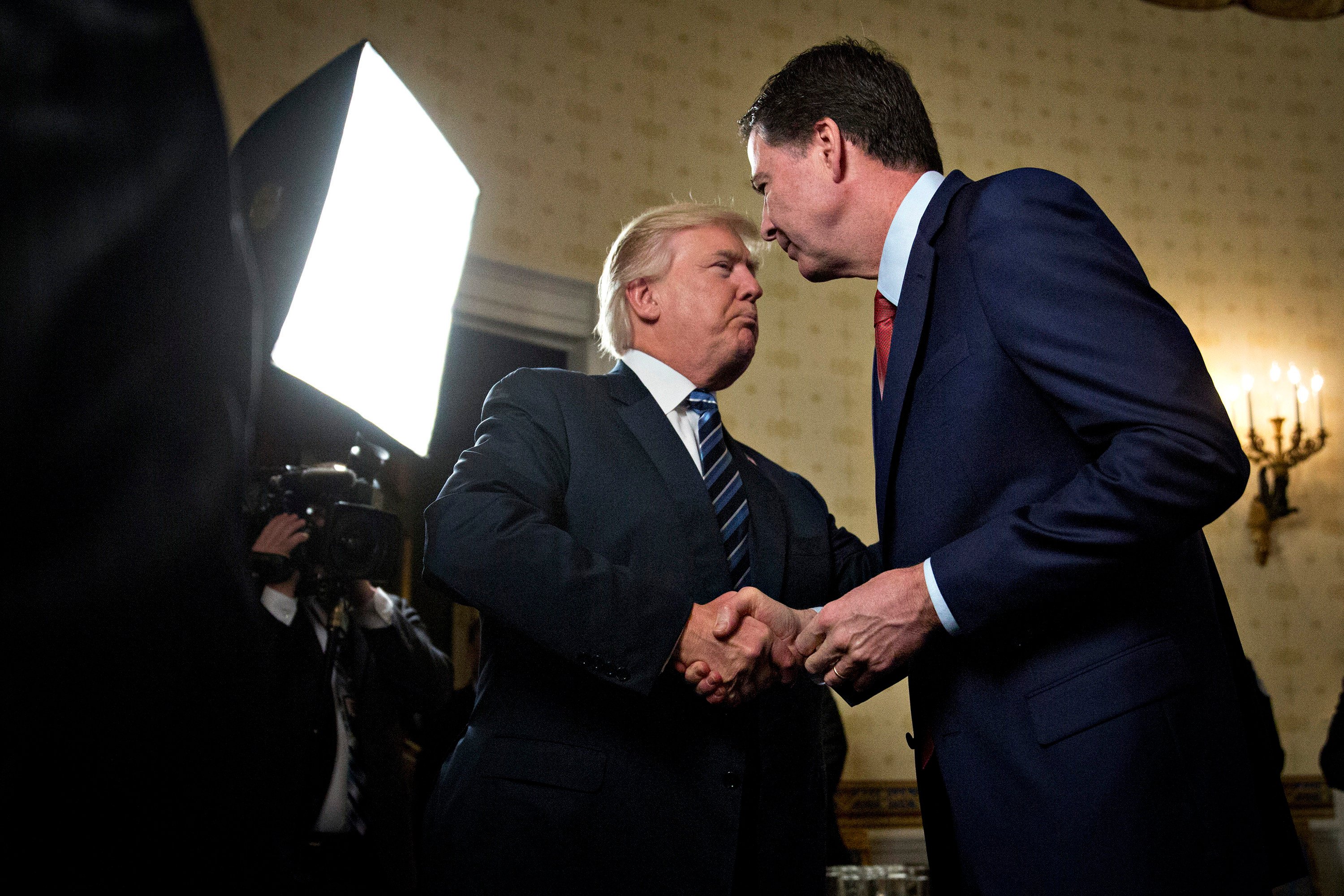 US President Donald Trump with James Comey, then director of the FBI, in 2017. File photo: TNS