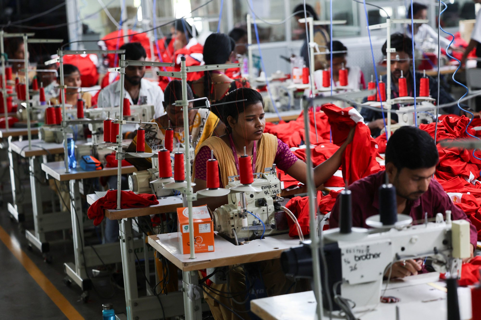 People work at a garment factory in Tirupur, India’s Tamil Nadu state, last month. Photo: Reuters People work at a garment factory in Tirupur, India’s Tamil Nadu state, last month. Photo: Reuters